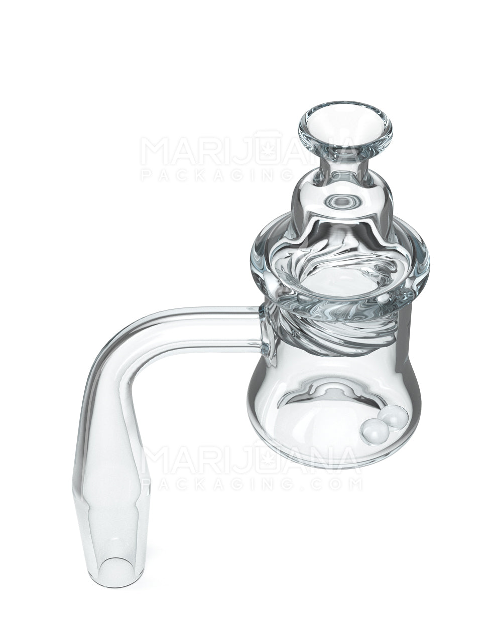 Thick 4mm Quartz Banger Kit w/ Bell Spinner Carb Cap & 2 Pearls | 14mm - 90 Degree - Male - 2
