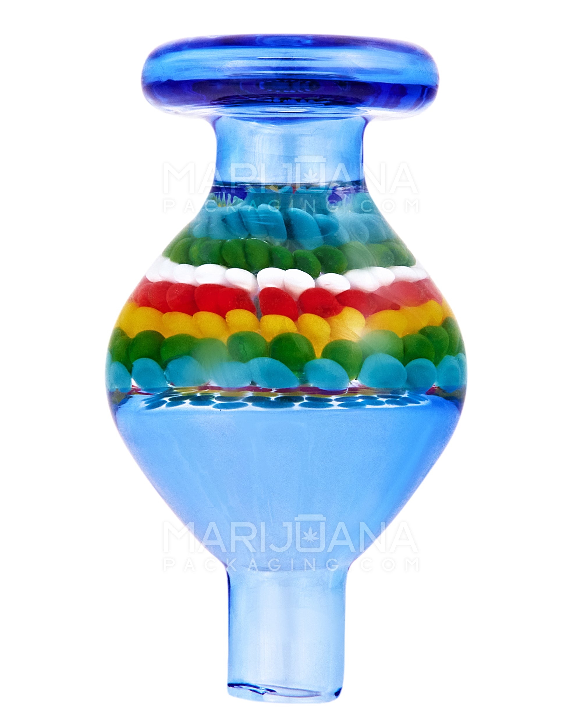 Rasta Dot Stack Implosion Bubble Carb Cap | 25mm - Glass - Assorted - 1
