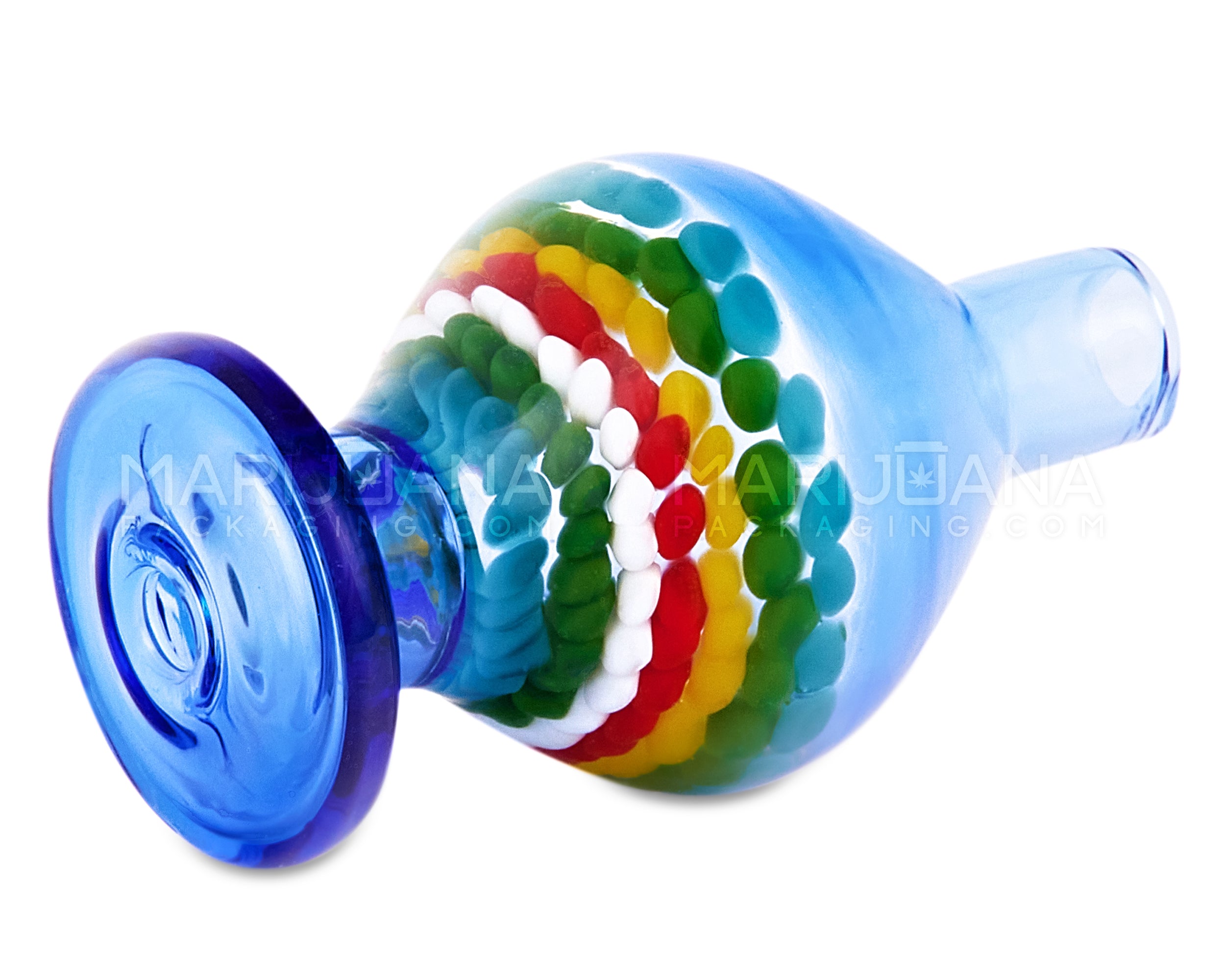 Rasta Dot Stack Implosion Bubble Carb Cap | 25mm - Glass - Assorted - 2