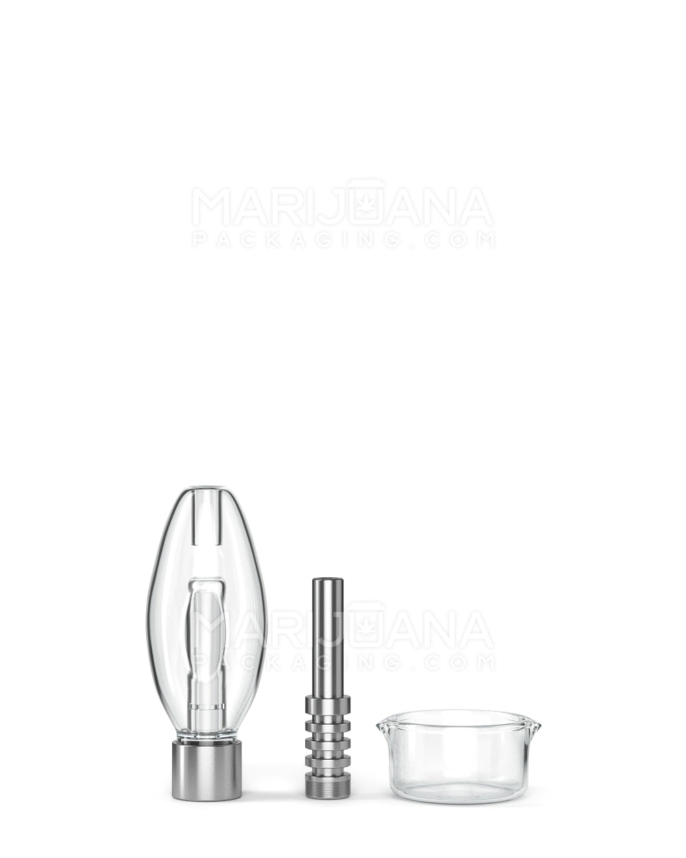 Nectar Collector Dab Pipe w/ Titanium Tip | 5.5in Long - 14mm Attachment - Clear - 2