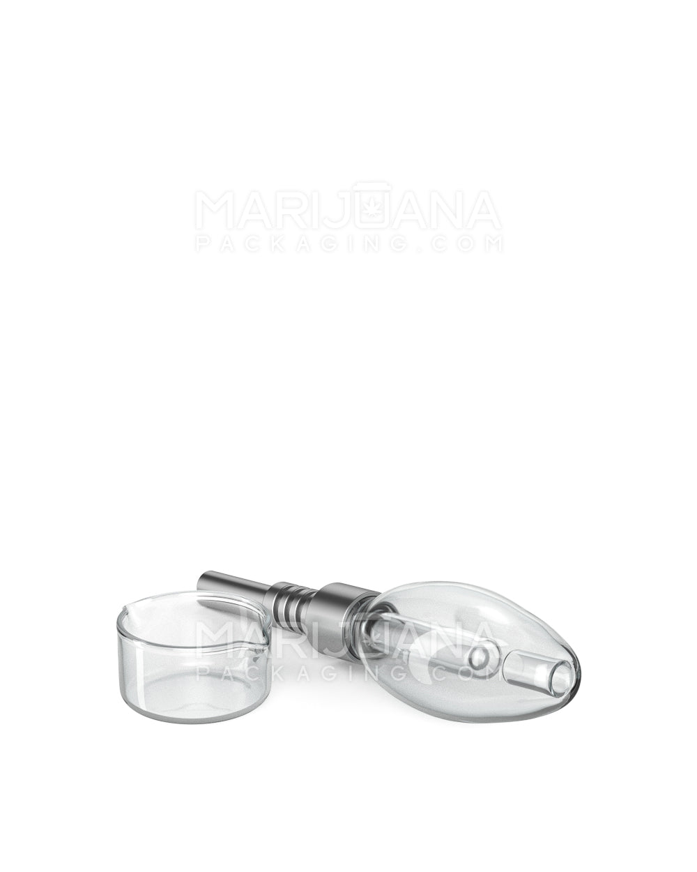 Nectar Collector Dab Pipe w/ Titanium Tip | 5.5in Long - 14mm Attachment - Clear - 5
