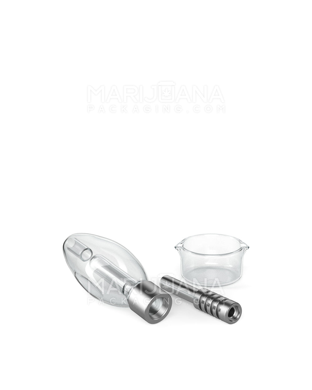 Nectar Collector Dab Pipe w/ Titanium Tip | 5.5in Long - 14mm Attachment - Clear - 6