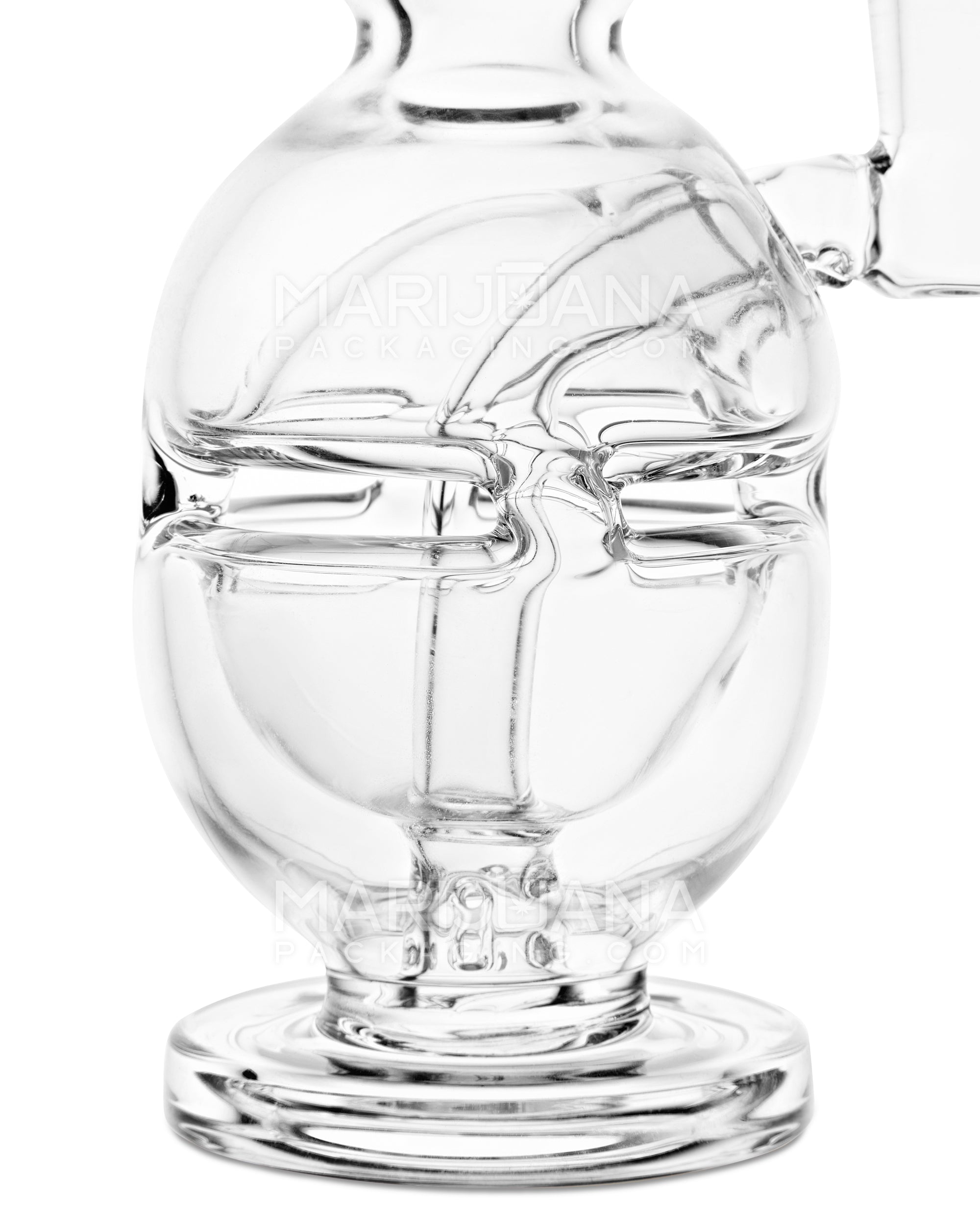Bent Neck Glass Faberge Egg Dab Rig w/ Thick Base | 6in Tall - 14mm Banger - Clear - 3