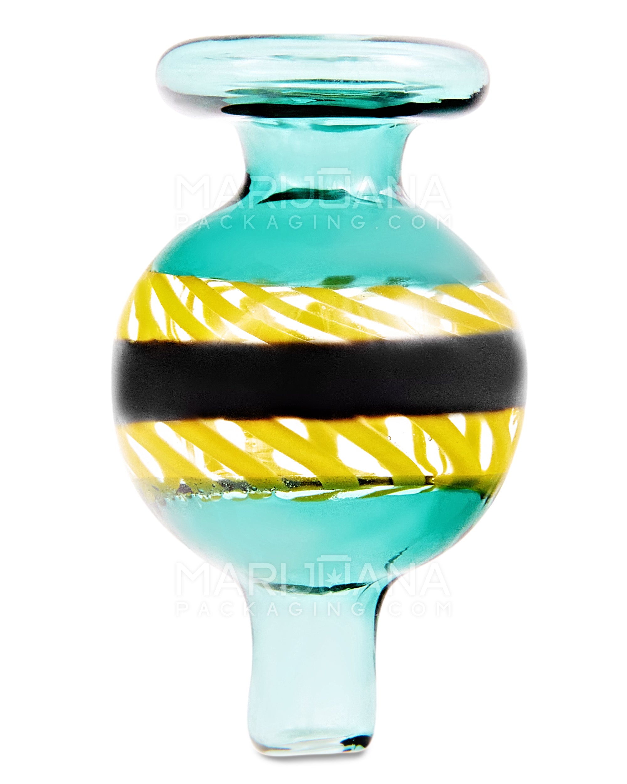 Striped & Swirl Bubble Carb Cap | 30mm - Glass - Assorted - 1