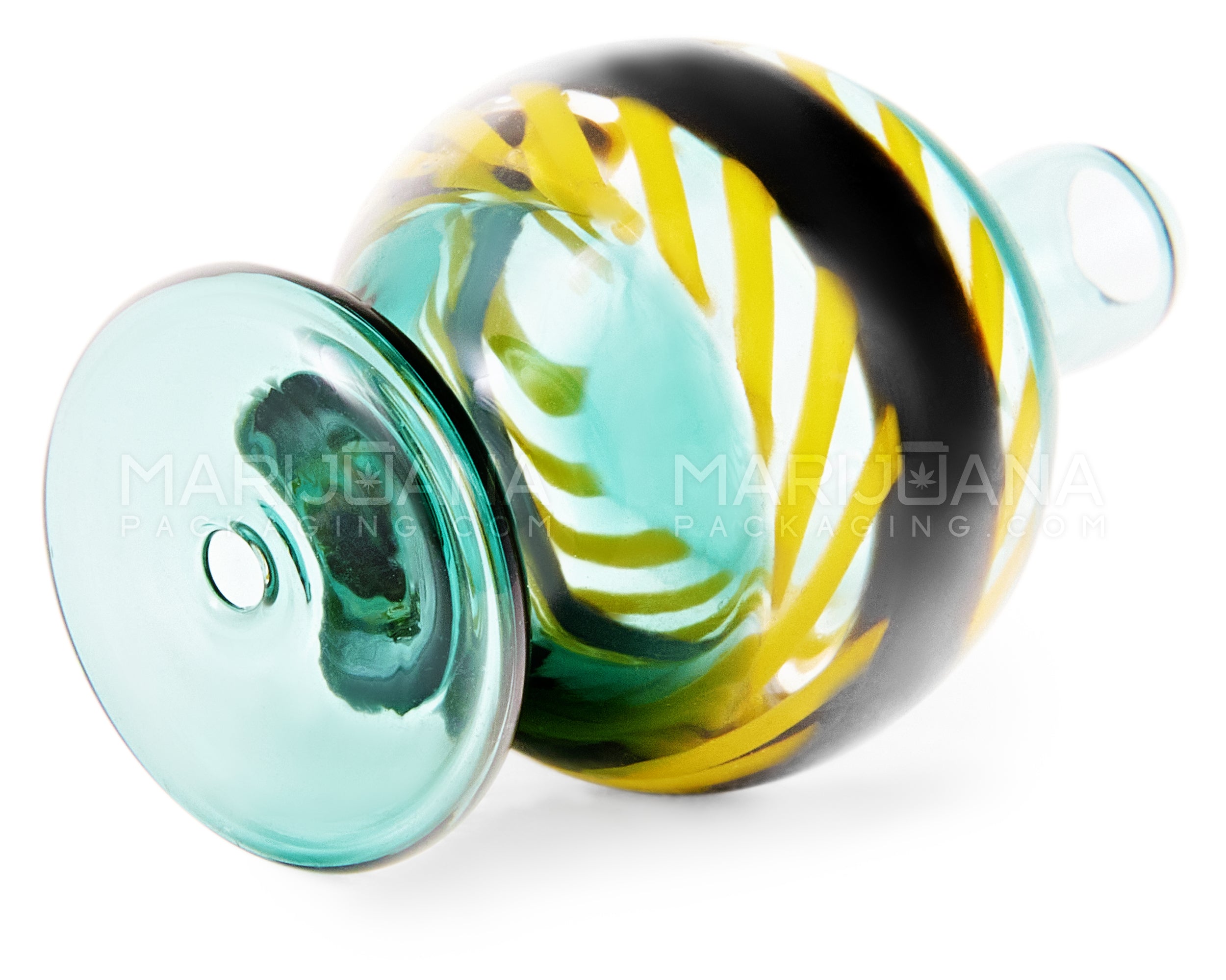 Striped & Swirl Bubble Carb Cap | 30mm - Glass - Assorted - 2