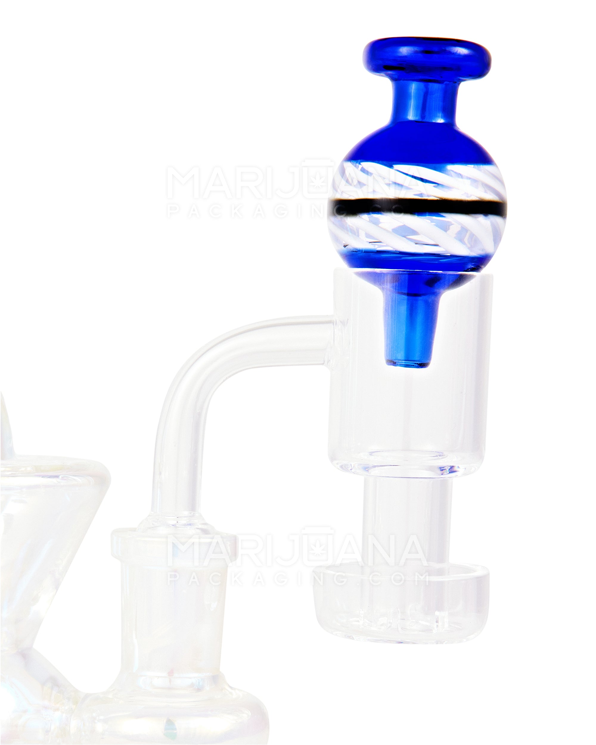 Striped & Swirl Bubble Carb Cap | 30mm - Glass - Assorted - 10