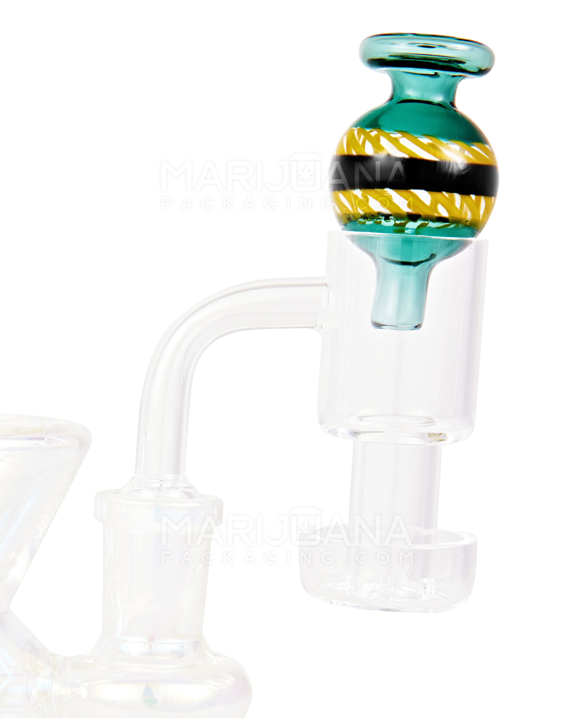 Striped & Swirl Bubble Carb Cap | 30mm - Glass - Assorted - 8