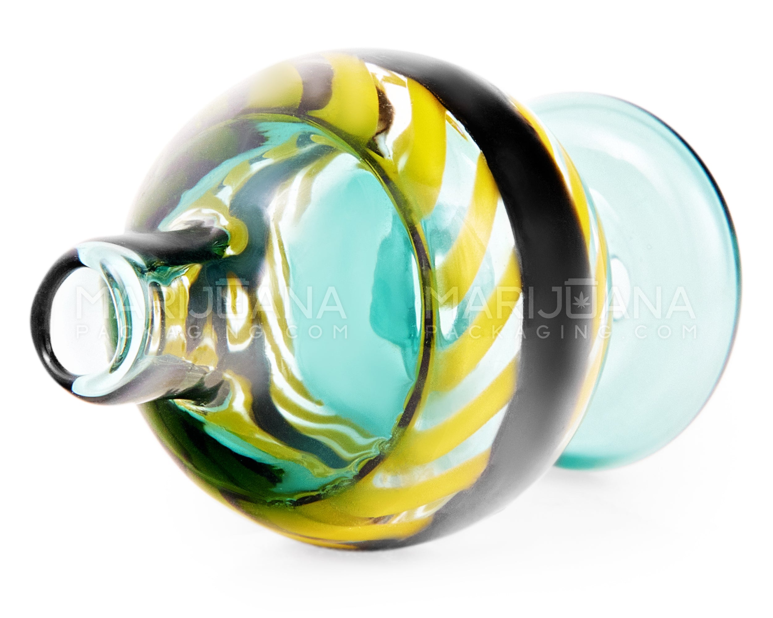 Striped & Swirl Bubble Carb Cap | 30mm - Glass - Assorted - 3