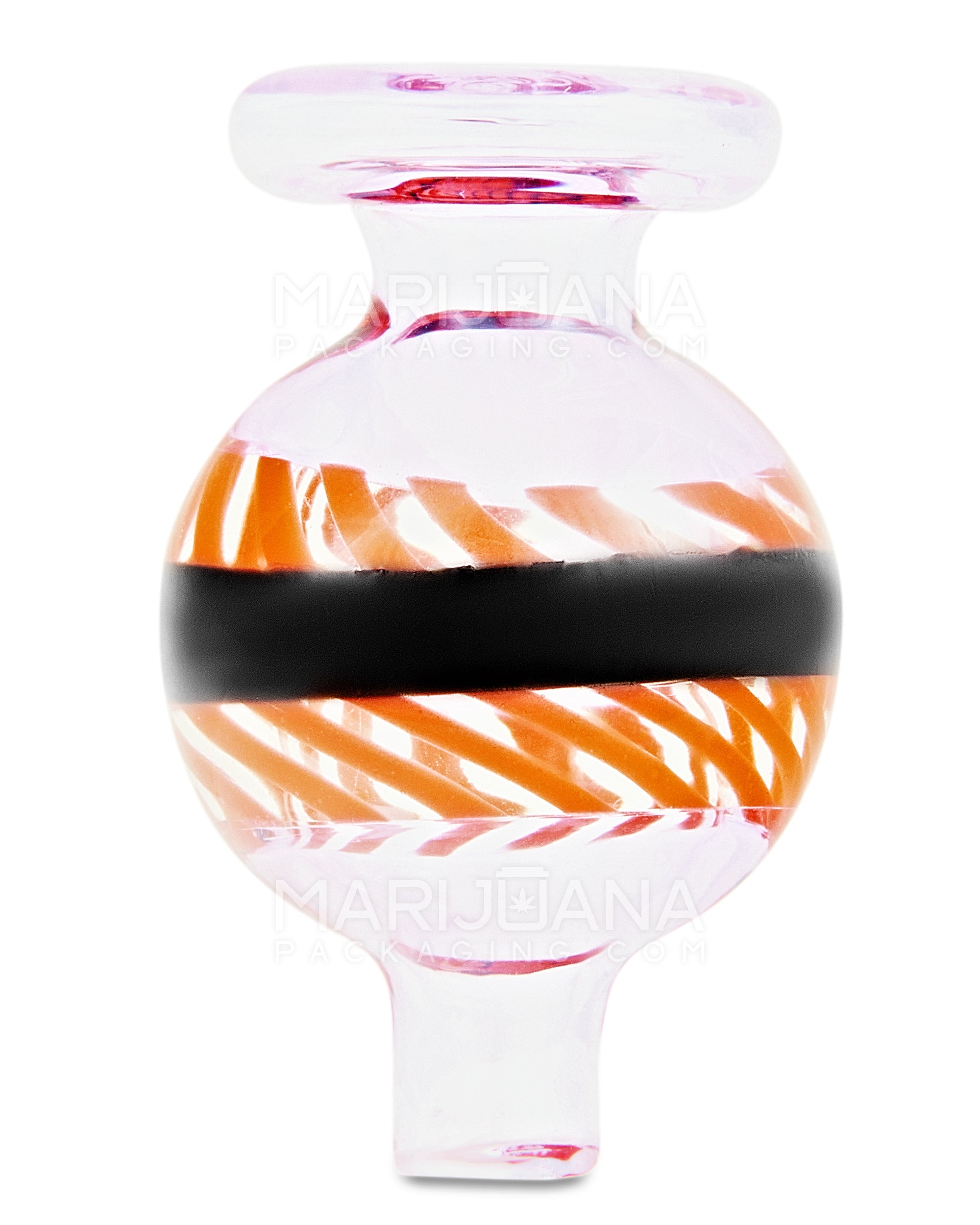 Striped & Swirl Bubble Carb Cap | 30mm - Glass - Assorted - 6