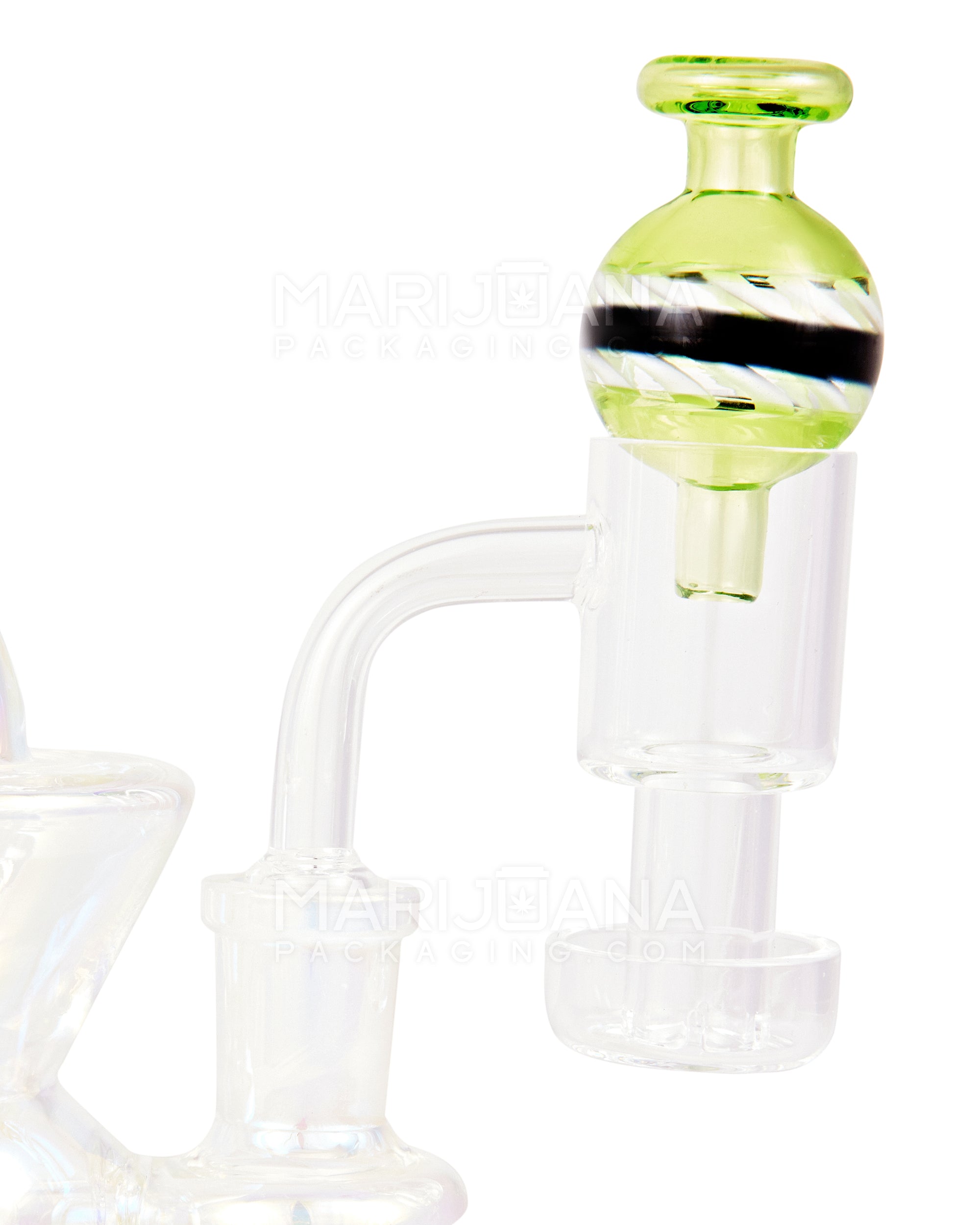Striped & Swirl Bubble Carb Cap | 30mm - Glass - Assorted - 12
