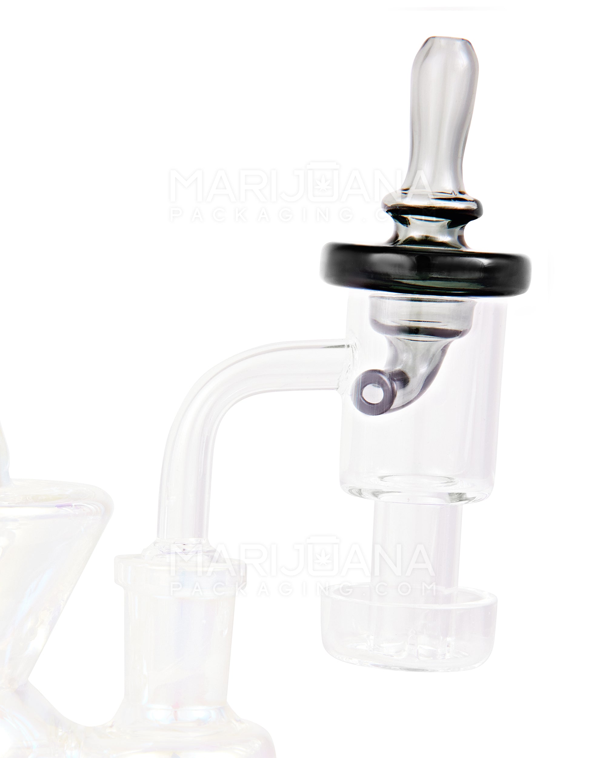 Ringed Directional Flat Carb Cap | 30mm - Glass - Assorted - 15