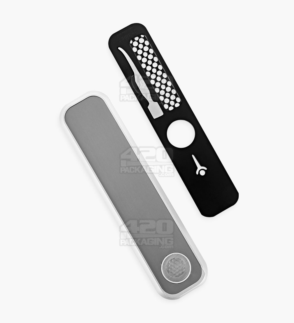 Genius Pipe x V-SYNDICATE Magnetic Slider Water-Free Dab Rig | 6in Long - Metal - Silver - 20