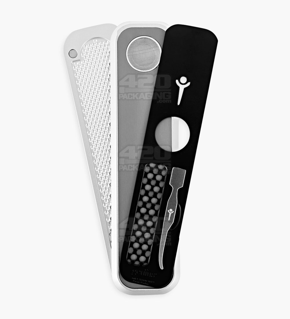 Genius Pipe x V-SYNDICATE Magnetic Slider Water-Free Dab Rig | 6in Long - Metal - Silver - 8