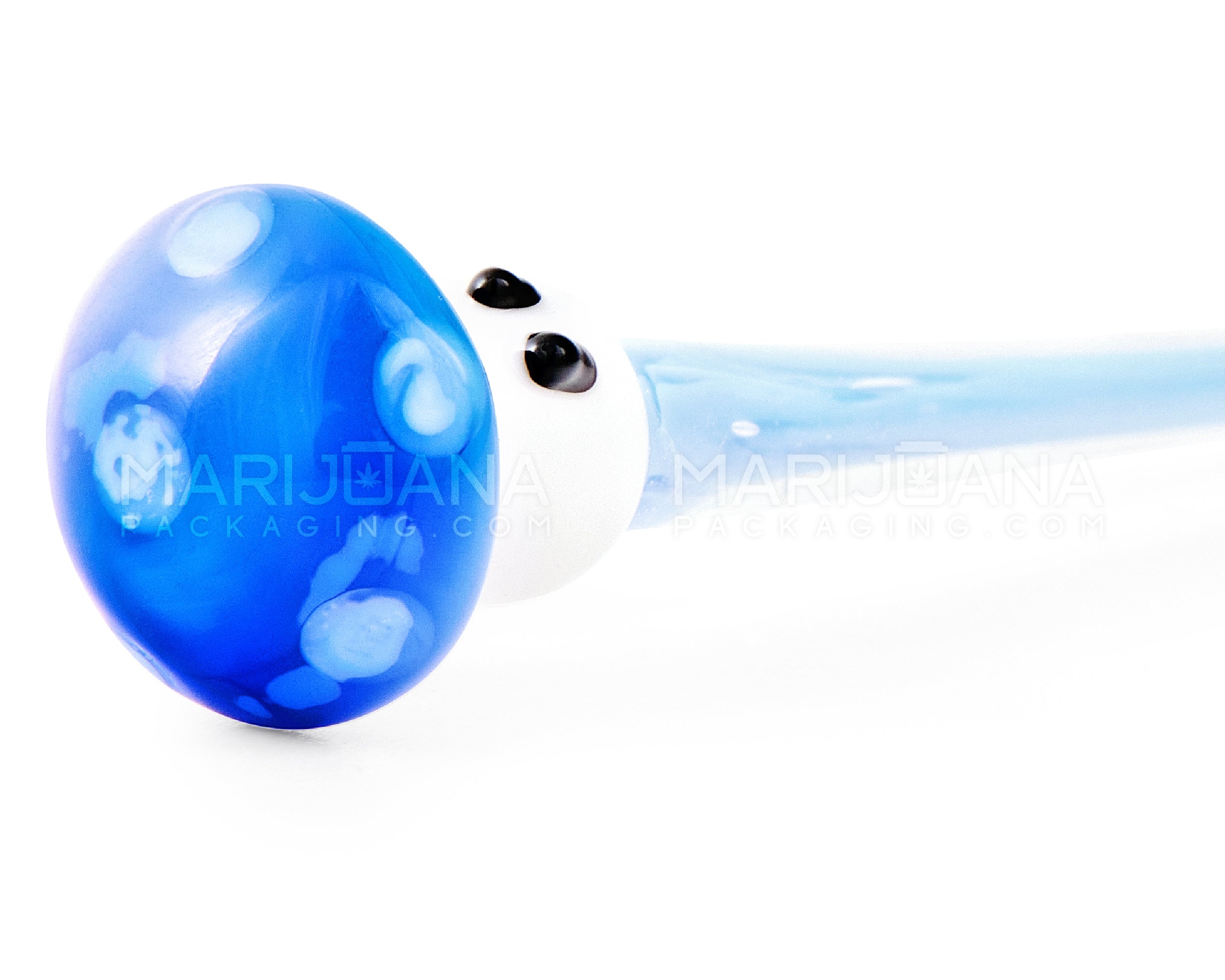 Mushroom Face Pointed Dab Tool | 4.5in Long - Glass - Blue - 3