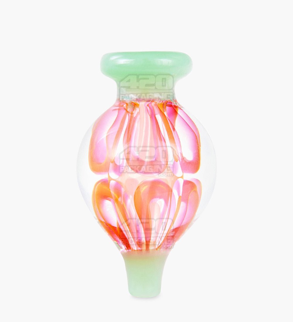 Fumed & Trapped Swirl Bubble Carb Cap | 25mm - Glass - Assorted - 4