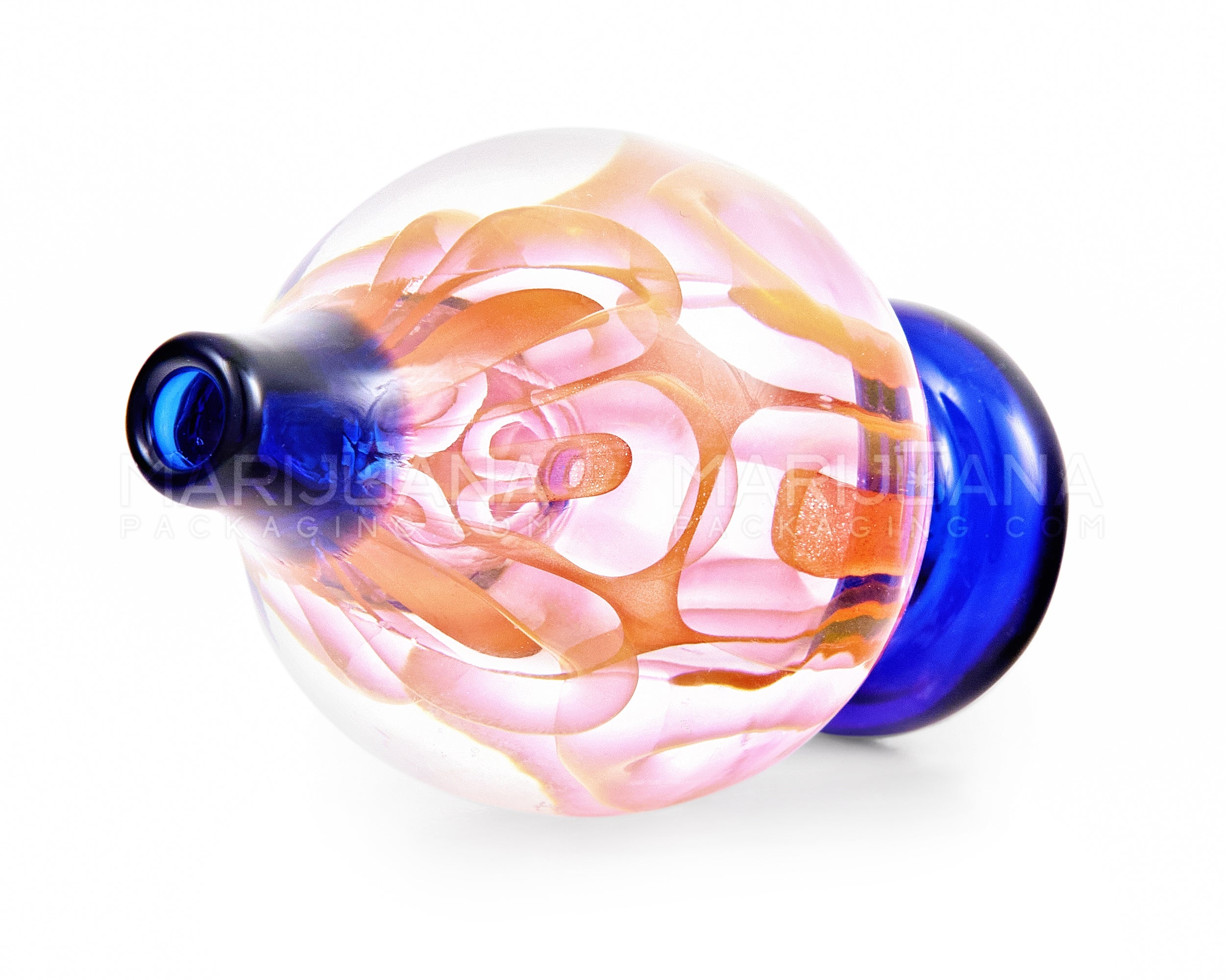 Fumed & Trapped Swirl Bubble Carb Cap | 25mm - Glass - Assorted - 3