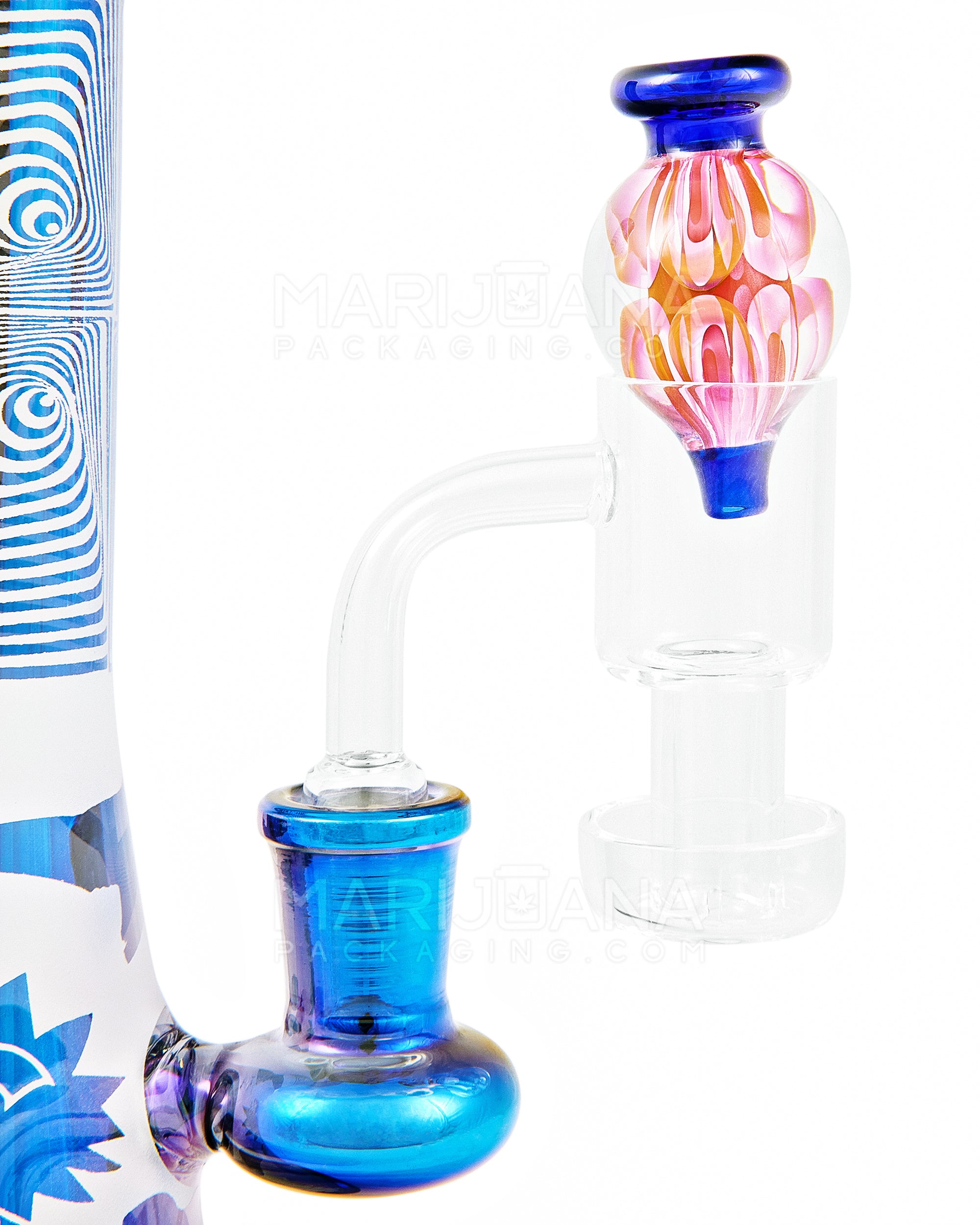 Fumed & Trapped Swirl Bubble Carb Cap | 25mm - Glass - Assorted - 7
