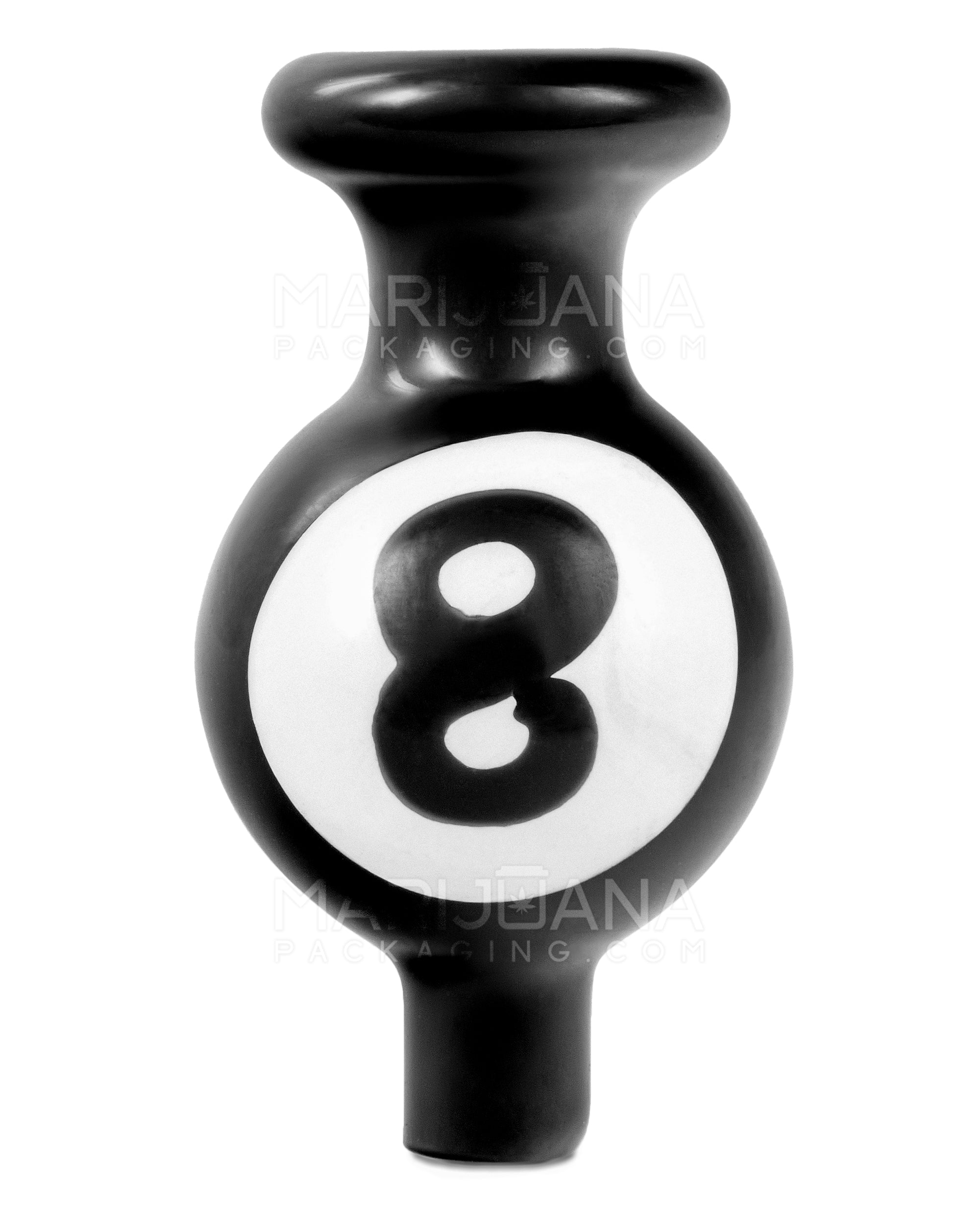 Solid 8 Ball Bubble Carb Cap | 25mm - Glass - Assorted - 1