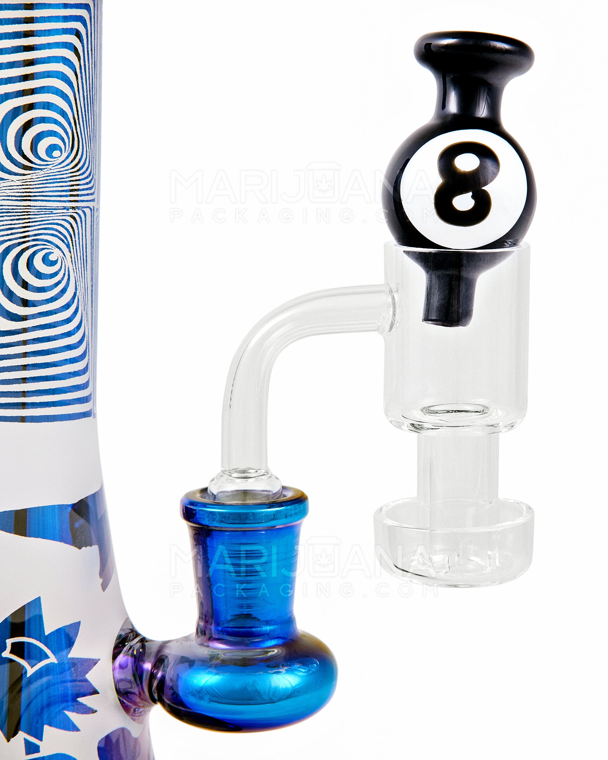 Solid 8 Ball Bubble Carb Cap | 25mm - Glass - Assorted - 6