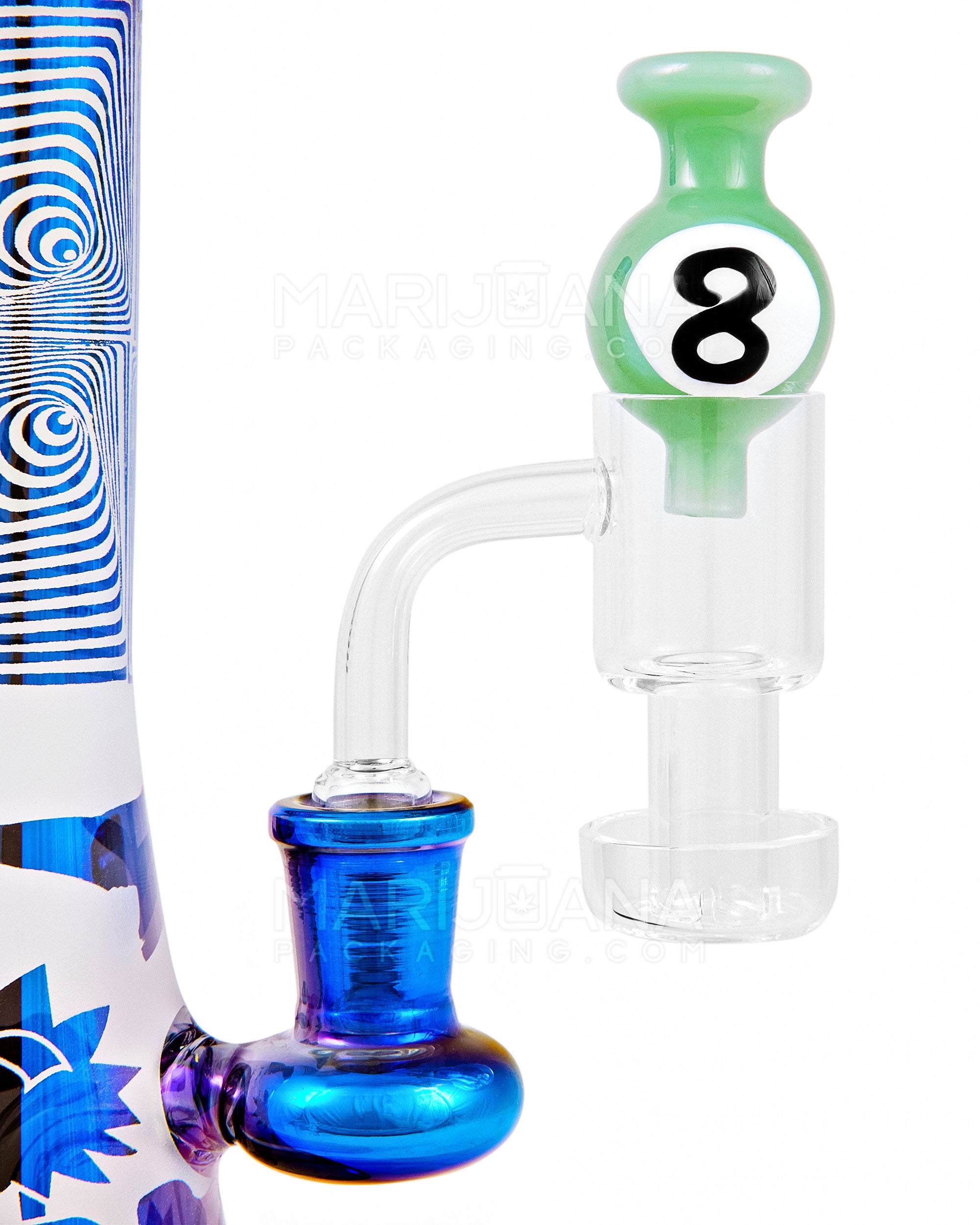 Solid 8 Ball Bubble Carb Cap | 25mm - Glass - Assorted - 7