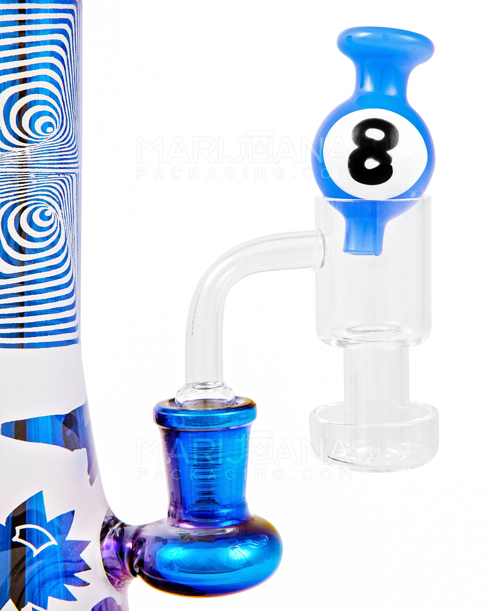 Solid 8 Ball Bubble Carb Cap | 25mm - Glass - Assorted - 8