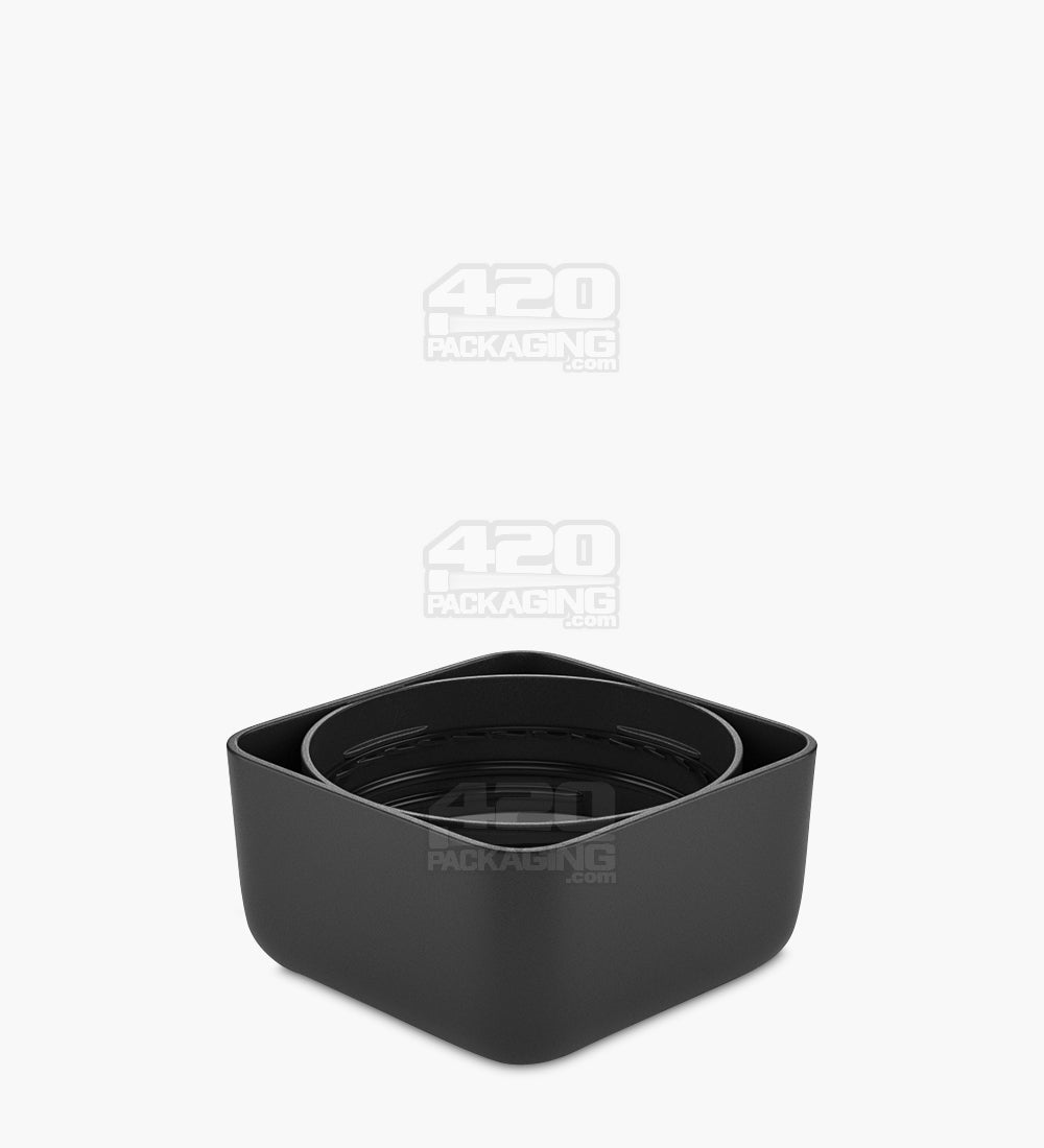 Child Resistant | Square Push Down & Turn Plastic Caps w/ Foam Liner | 46mm - Matte Black - 80 Count