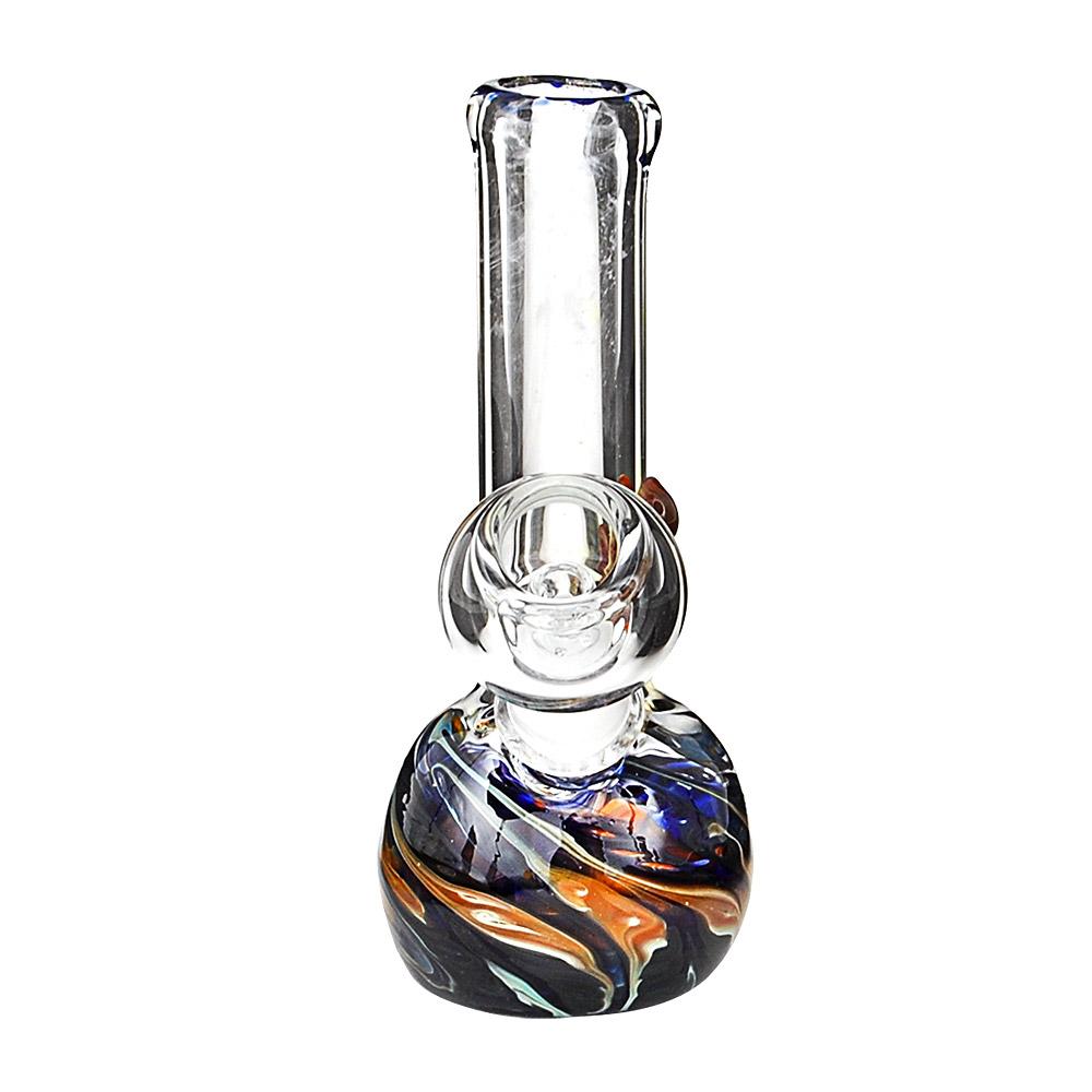 USA Glass | Straight Neck Raked Glass Egg Dab Rig w/ Triple Knockers | 4in Tall - 10mm Dome & Nail - Assorted - 2