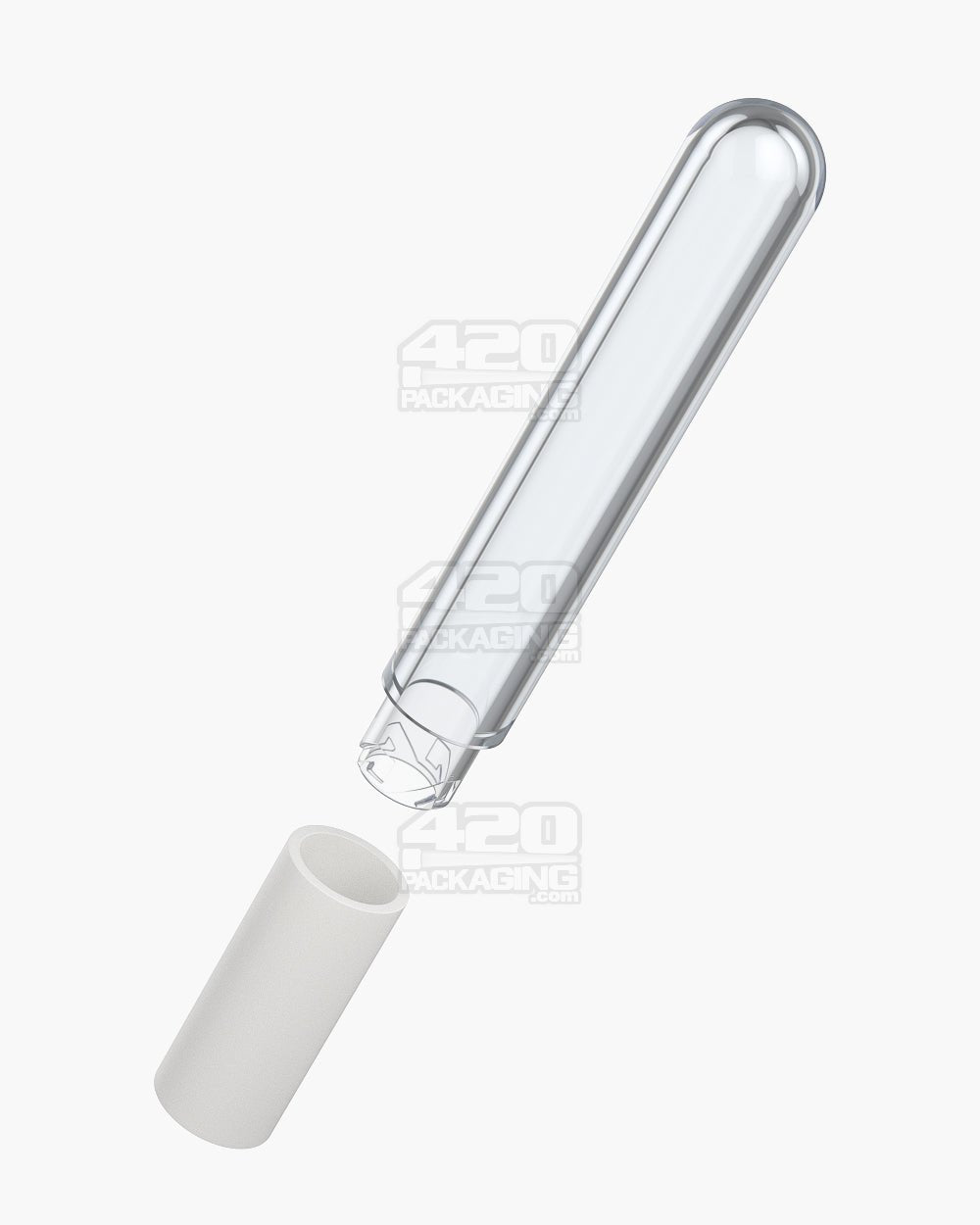 15mm Pollen Gear Slim Child Resistant Push Down & Turn Tall Flat Plastic Caps - Matte White - 500/Box - 6