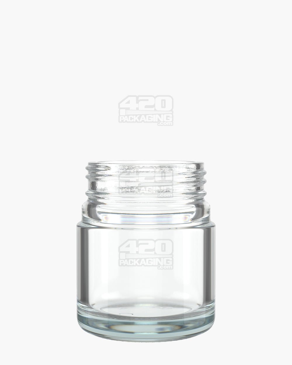 2.5oz Pollen Gear HiLine Straight Sided 45mm Clear Glass Jars 72/Box - 1