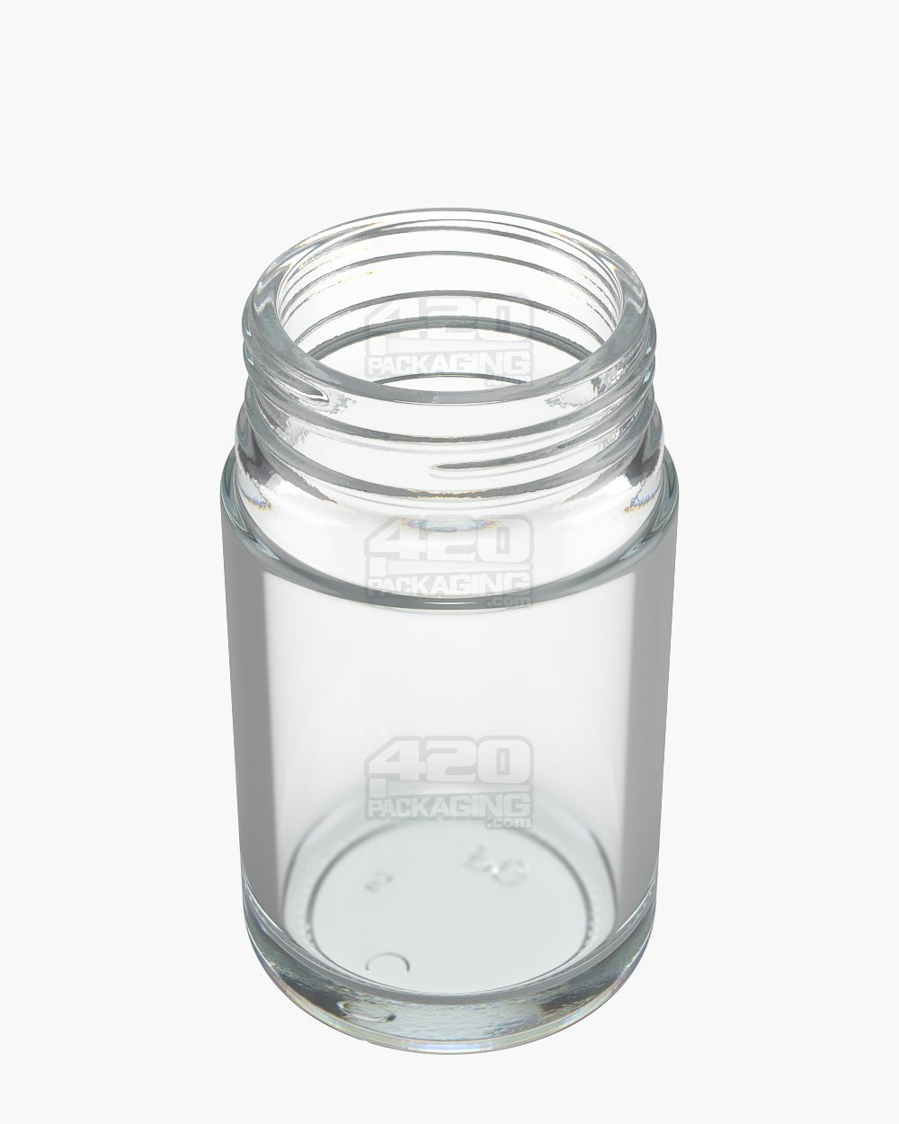 3.75oz Pollen Gear HiLine Straight Sided 45mm Clear Glass Jars 72/Box - 2