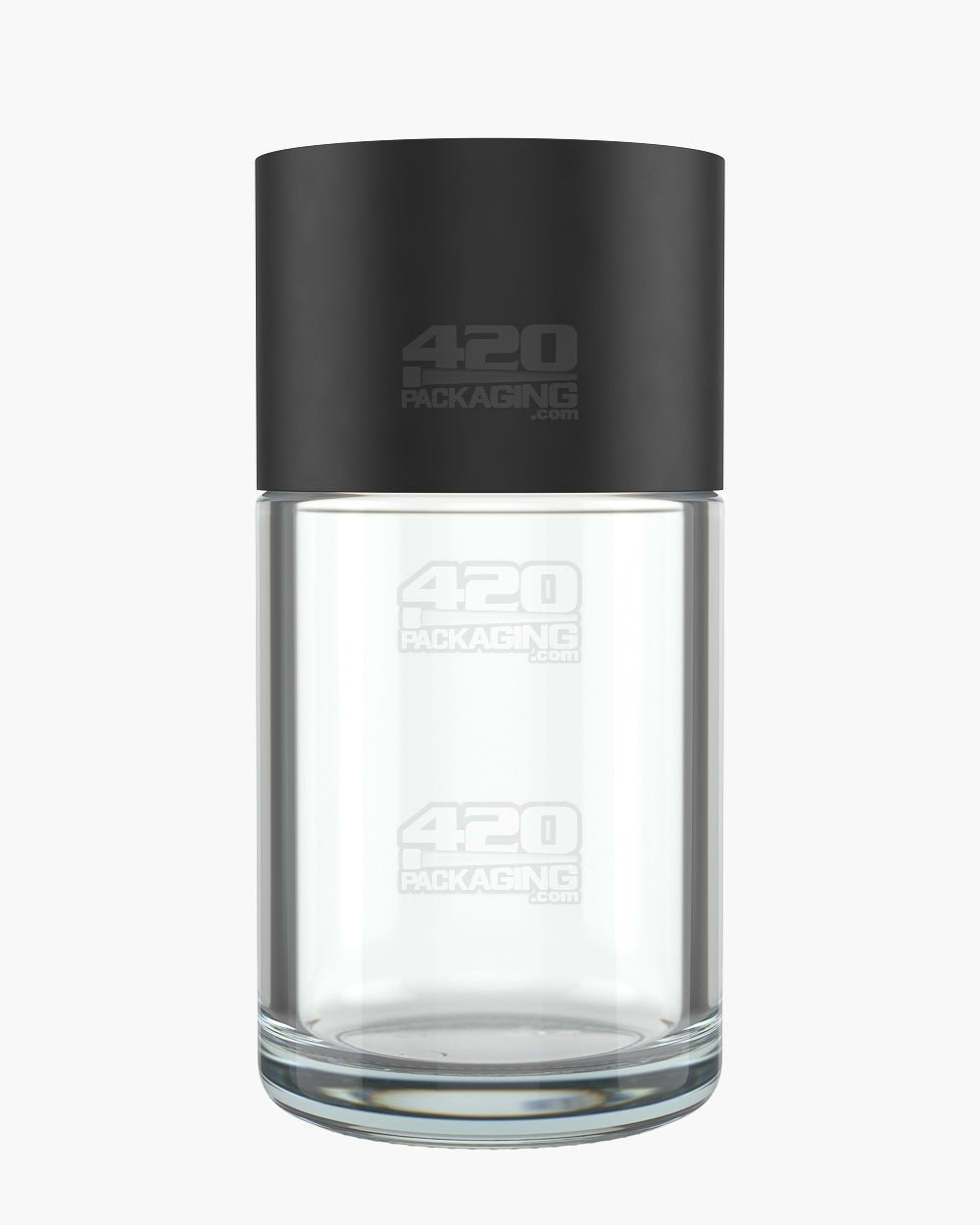 3.75oz Pollen Gear HiLine Straight Sided 45mm Clear Glass Jars 72/Box - 5