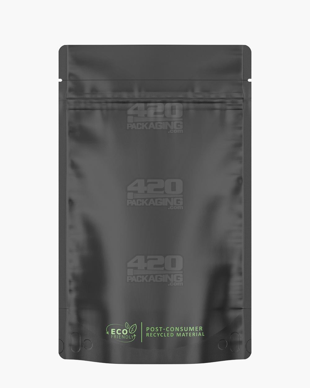 Matte-Black 5" x 8.1" PCR Vista Mylar Tamper Evident Bags (14 grams) 1000/Box - 2