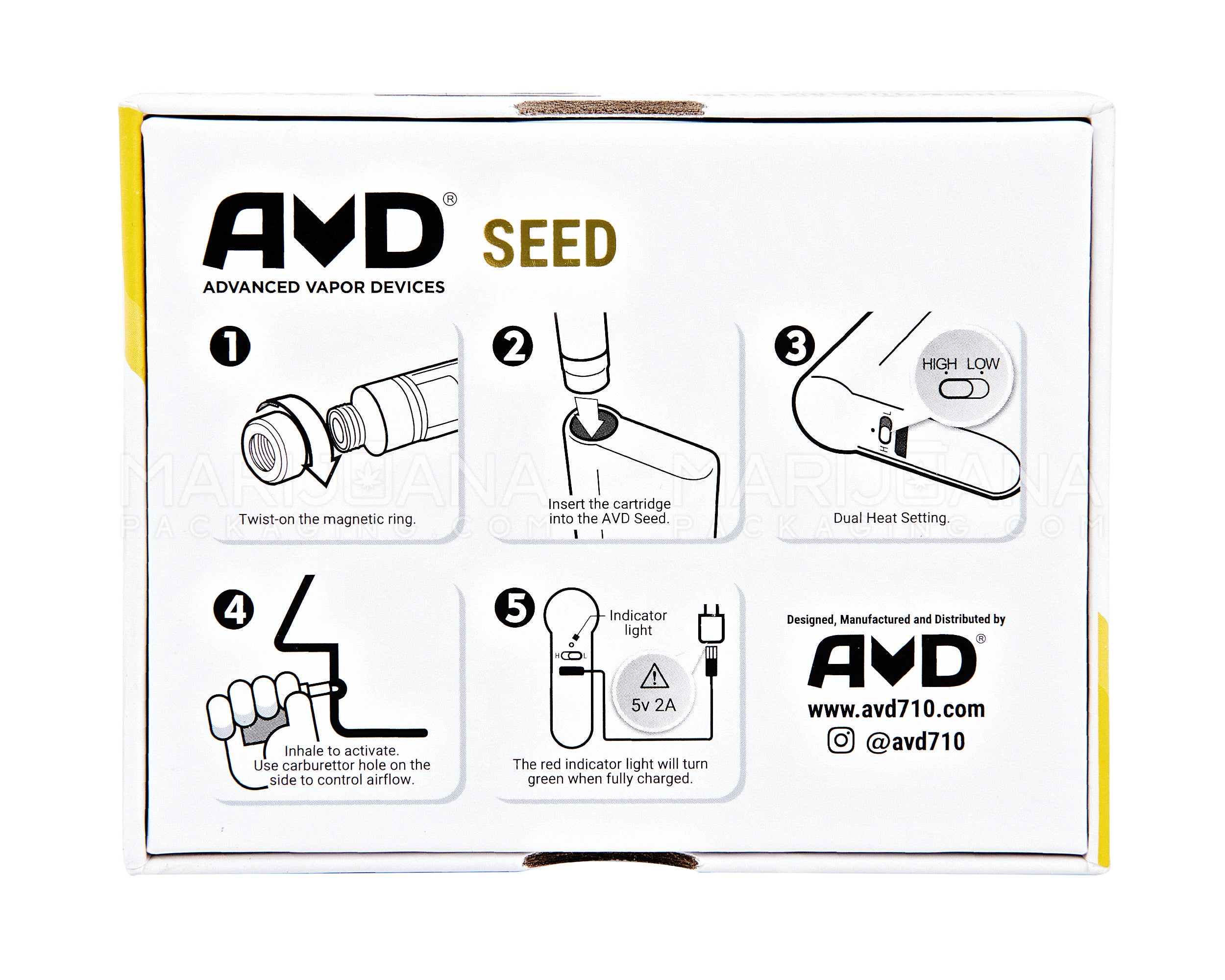 AVD | Plum Seed Vape Battery | 350mAh - Blue - 510 Thread - 7