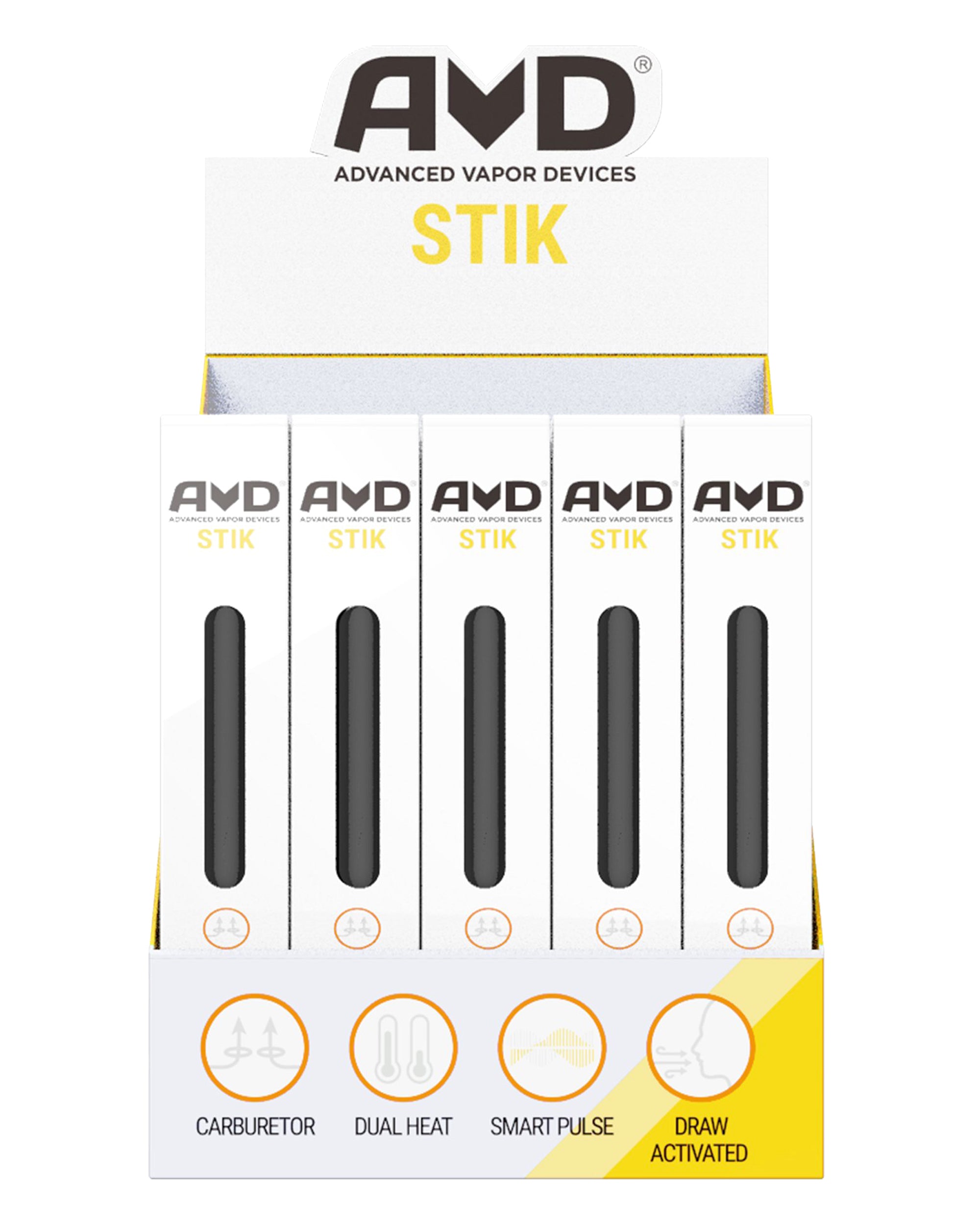 AVD | 'Retail Display' Plum Stik Vape Batteries | 180mAh - Black - 25 Count - 1