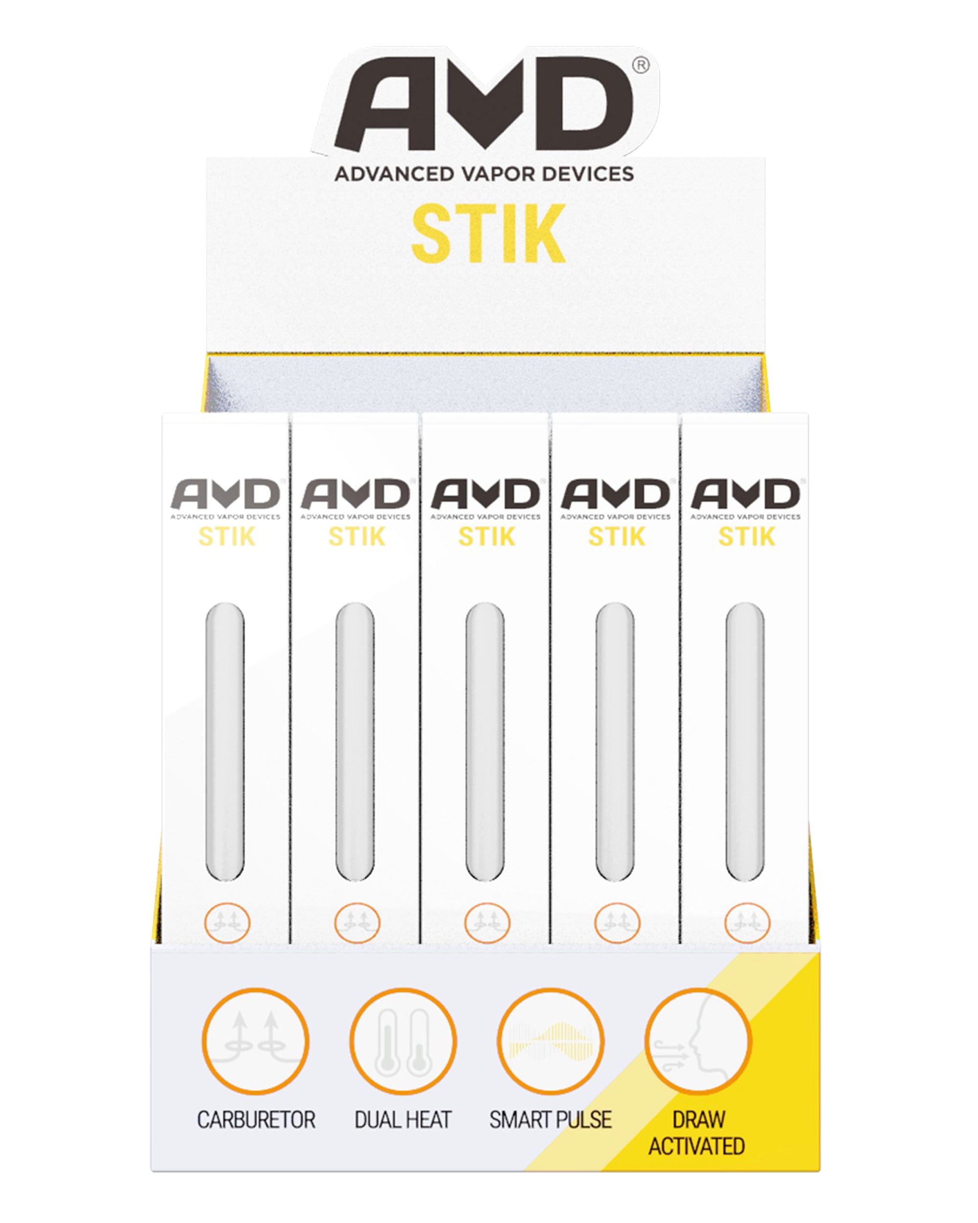 AVD | 'Retail Display' Plum Stik Vape Batteries | 180mAh - White - 25 Count - 1