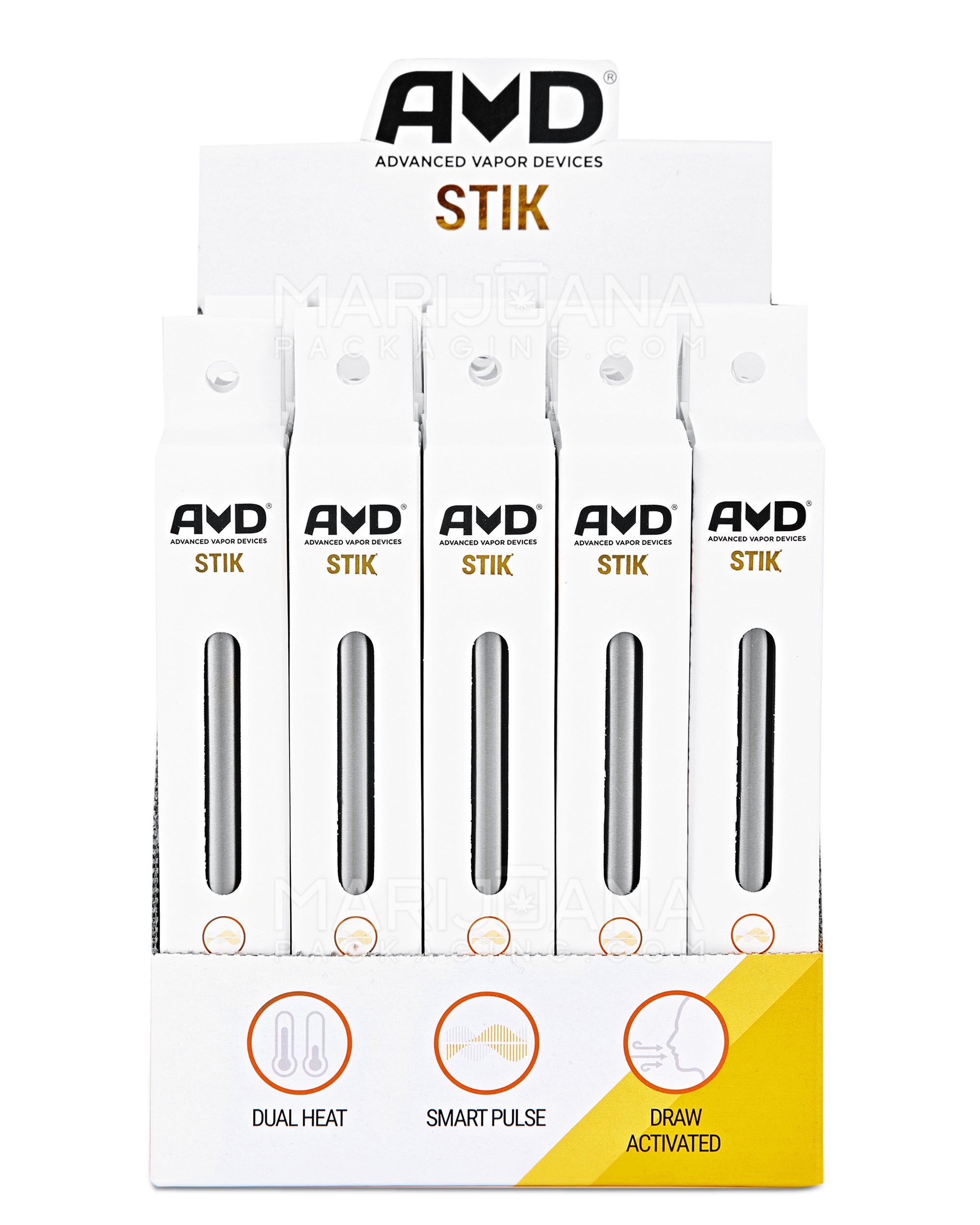 AVD | 'Retail Display' Plum Stik Vape Batteries | 180mAh - Silver - 25 Count - 1