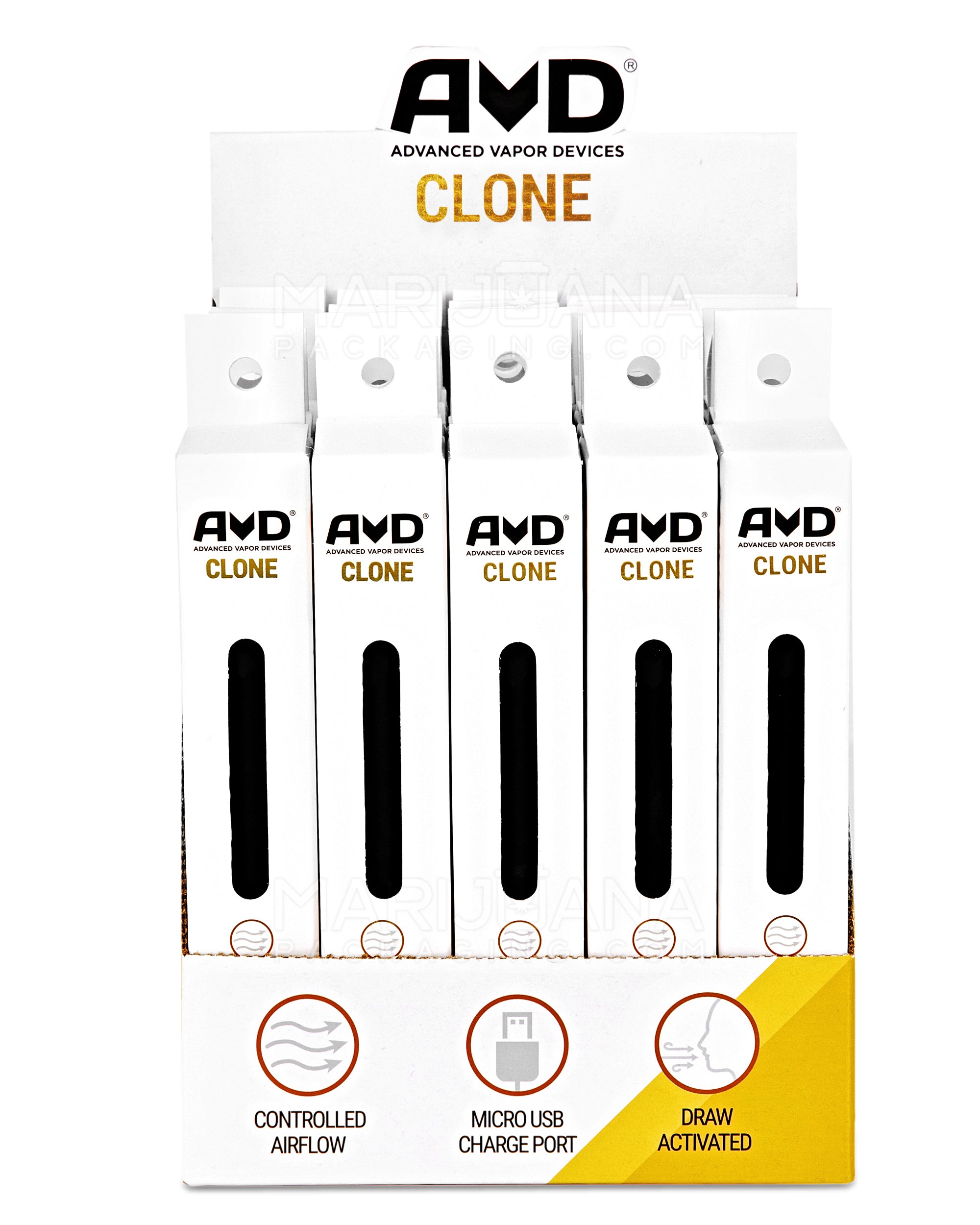 AVD | 'Retail Display' Clone Vape Batteries | 350mAh - Black - 25 Count - 1