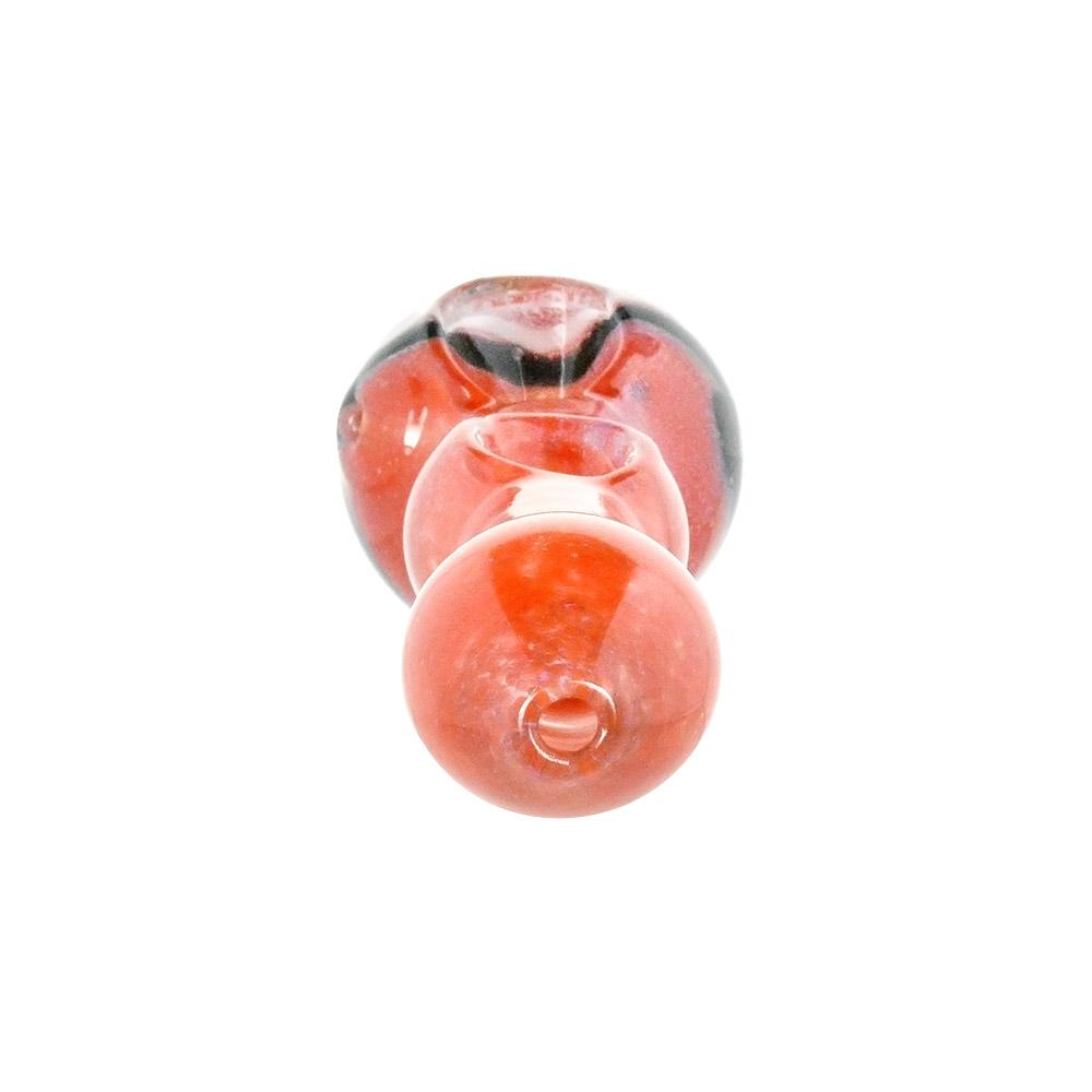 Double Bowl | Frit & Spiral Glass Hand Pipe w/ Swirls | 4.5in Long - Glass - Assorted - 2