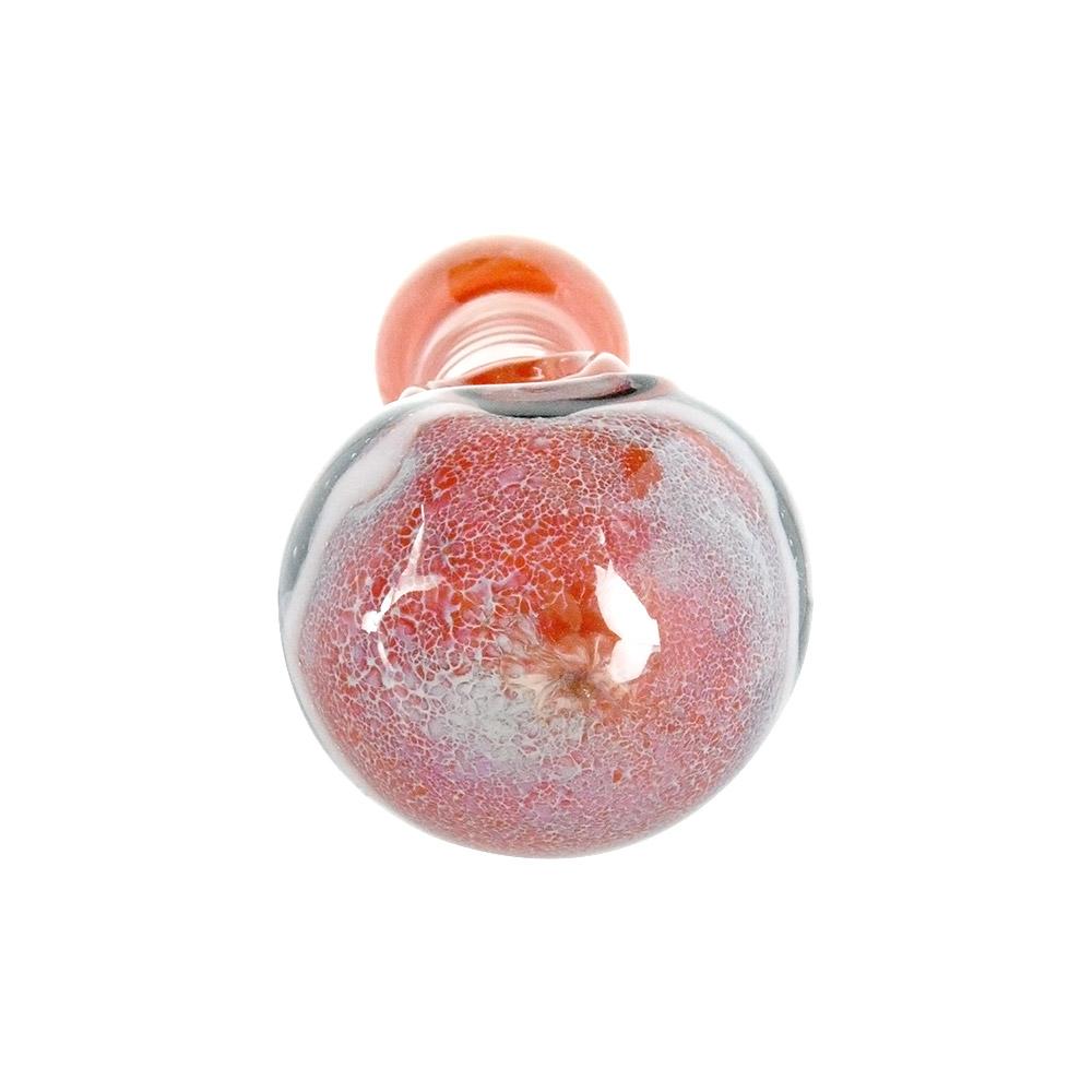 Double Bowl | Frit & Spiral Glass Hand Pipe w/ Swirls | 4.5in Long - Glass - Assorted - 4