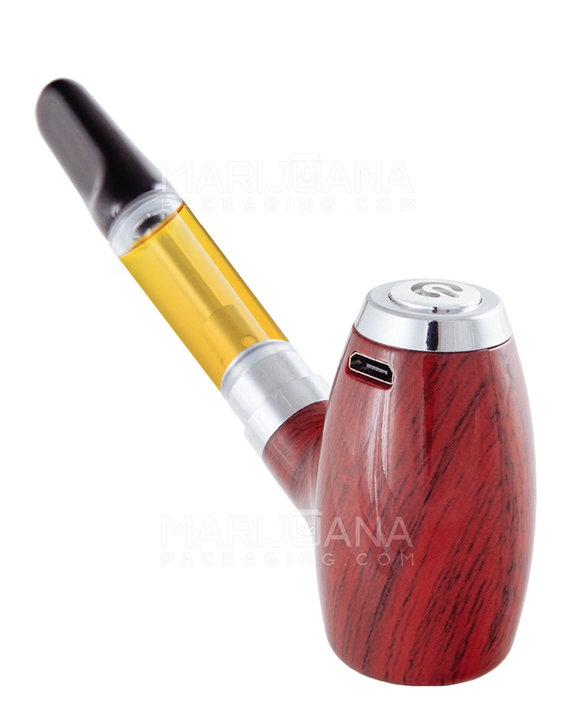 Variable Voltage "Old Man's Pipe" Shaped Vape Cartridge Battery | 900mah - Redwood Wood - 510 Thread - 4