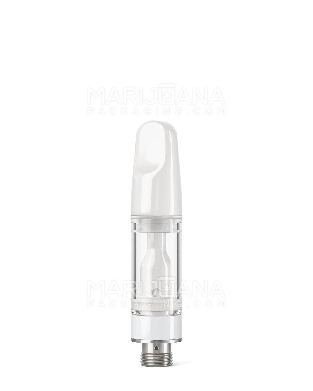 TPK Ceramic Vape Cartridge with Flat White Ceramic Mouthpiece | 0.5mL - Press On | Sample - 1