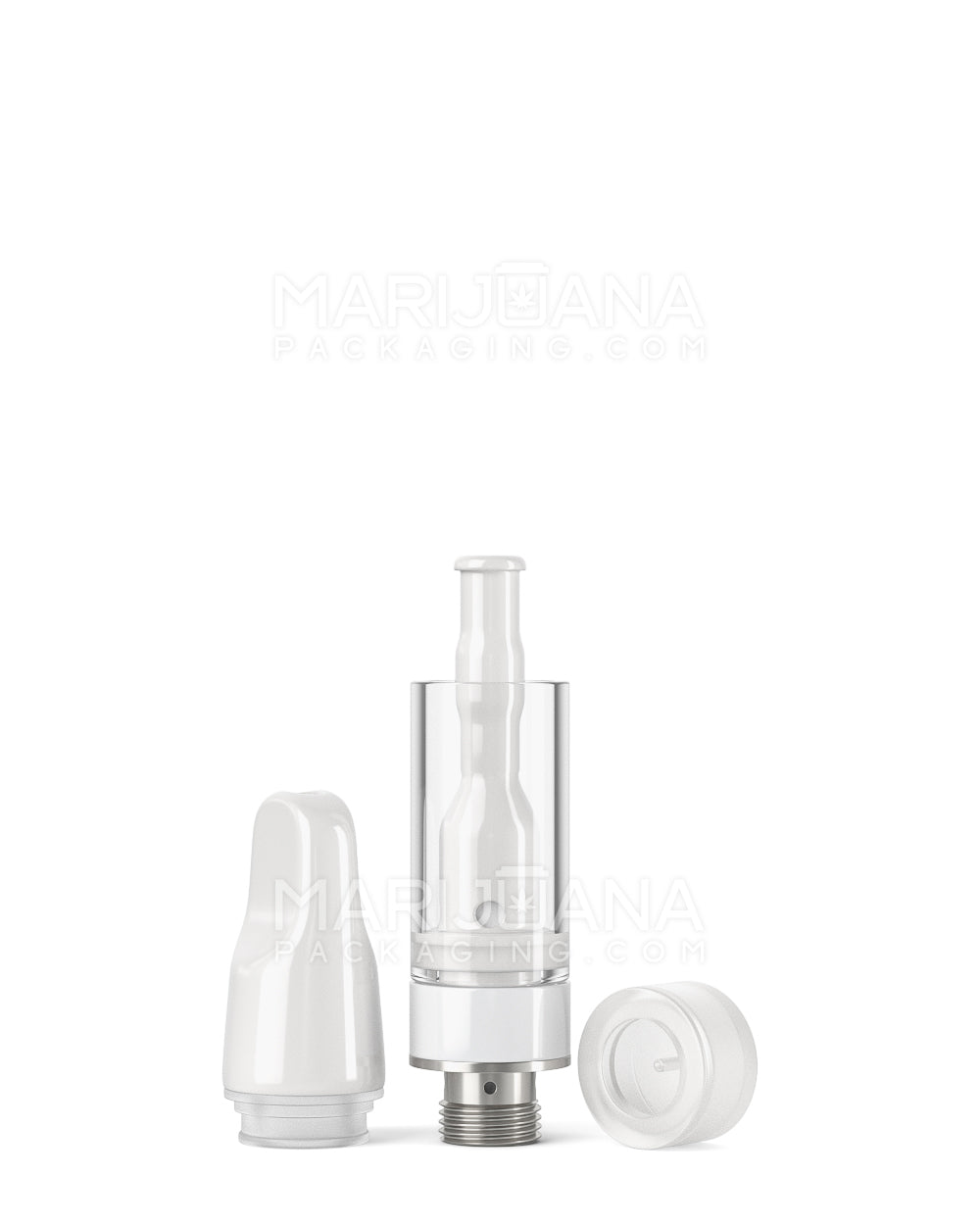TPK | Ceramic Vape Cartridge with Flat White Ceramic Mouthpiece | 0.5mL - Press On - 100 Count - 5