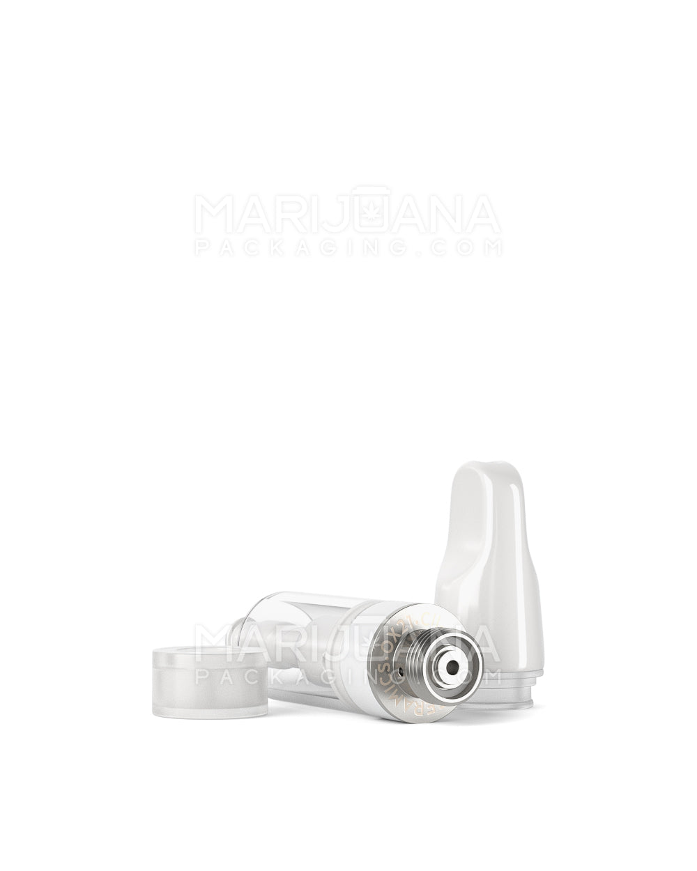 TPK | Ceramic Vape Cartridge with Flat White Ceramic Mouthpiece | 0.5mL - Press On - 100 Count - 6
