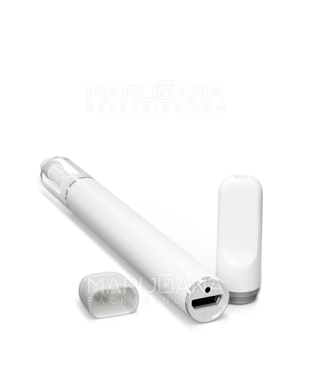 VAPER TIP | White Rechargeable Disposable Vape Pen with 2mm Aperture | 0.5mL - 300 mAh - 100 Count - 5