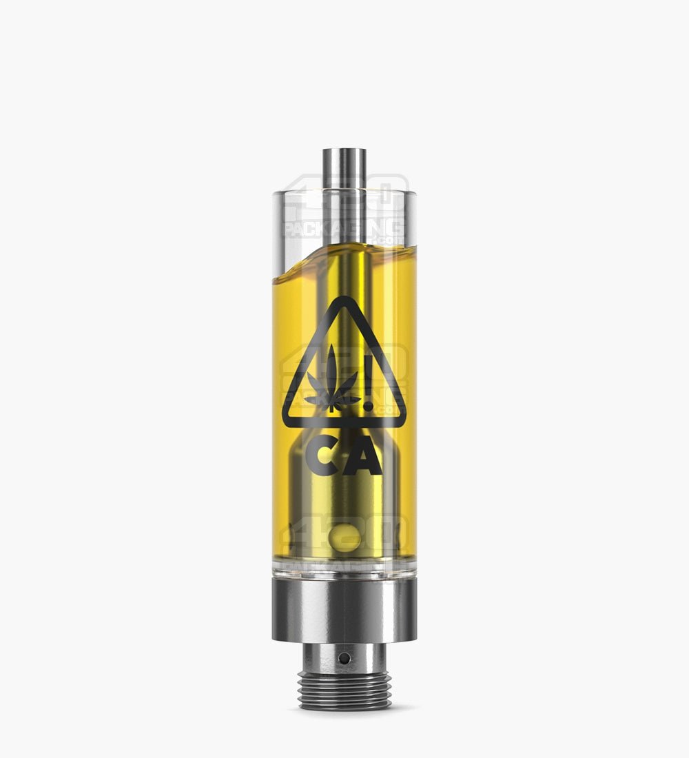 RAE California Symbol Glass Vape Cartridge 1mL w/ Arbor Press Connection & 2mm Aperture 400/Box - 2