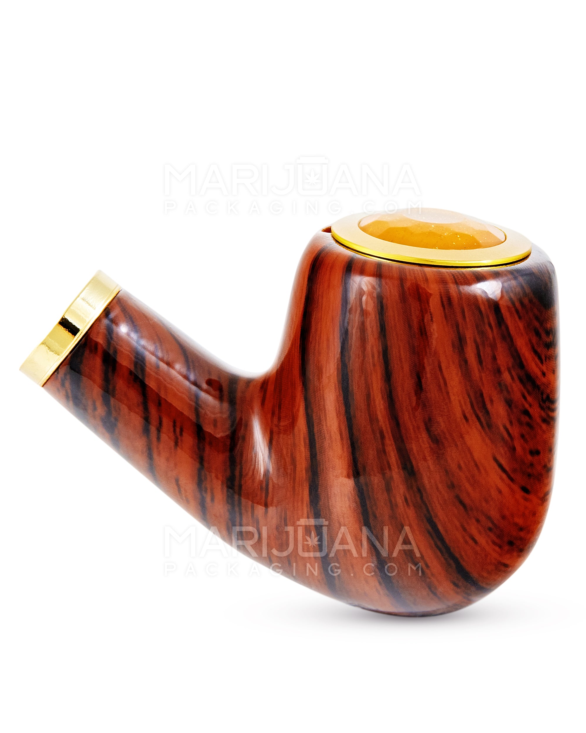 Curved & Matching Lid Premium Wood Hand Crafted Smoking Pipe