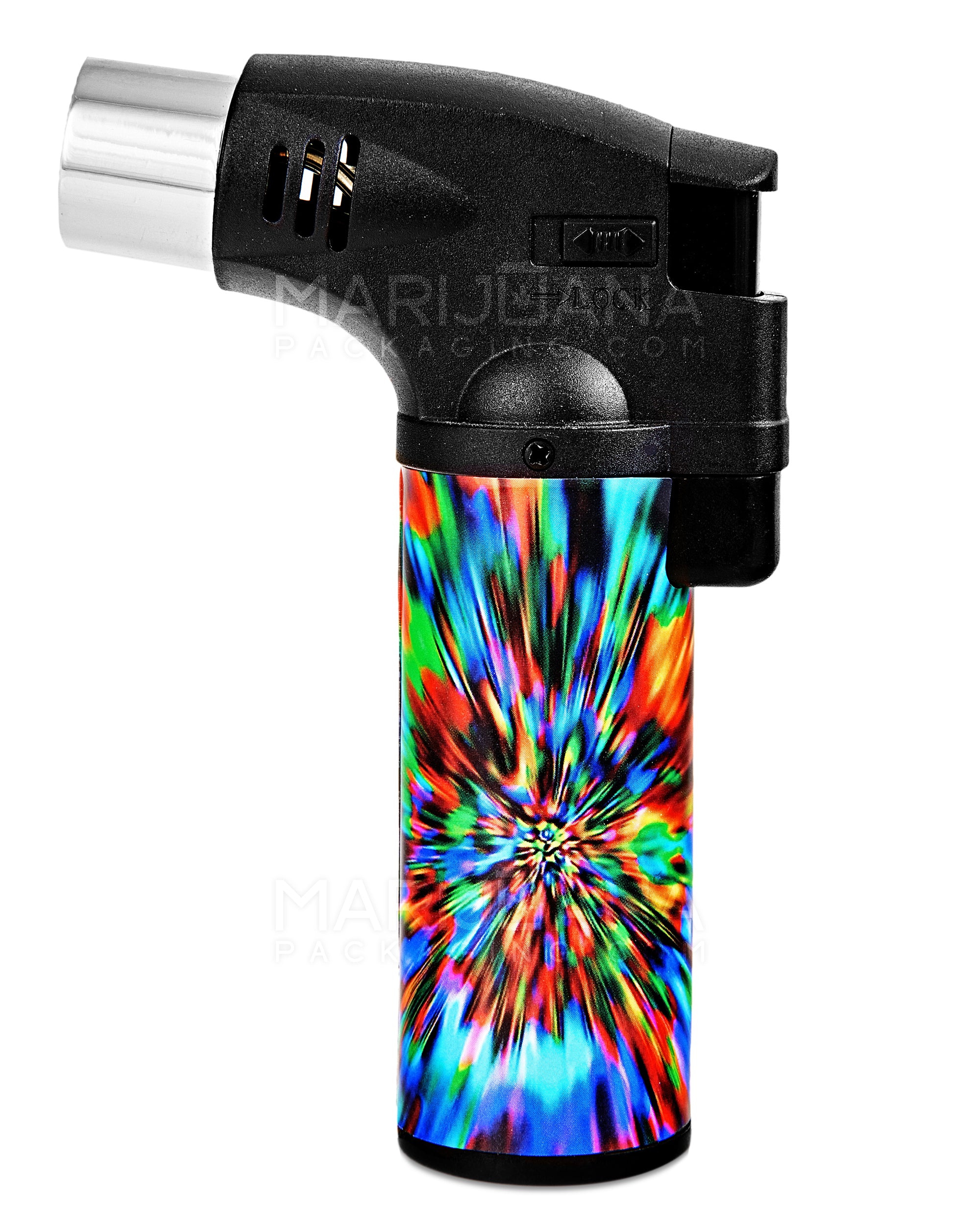 Psychedelic Design Plastic Torch w/ Safety Lock | 4.5in Tall - Butane - Assorted - 5
