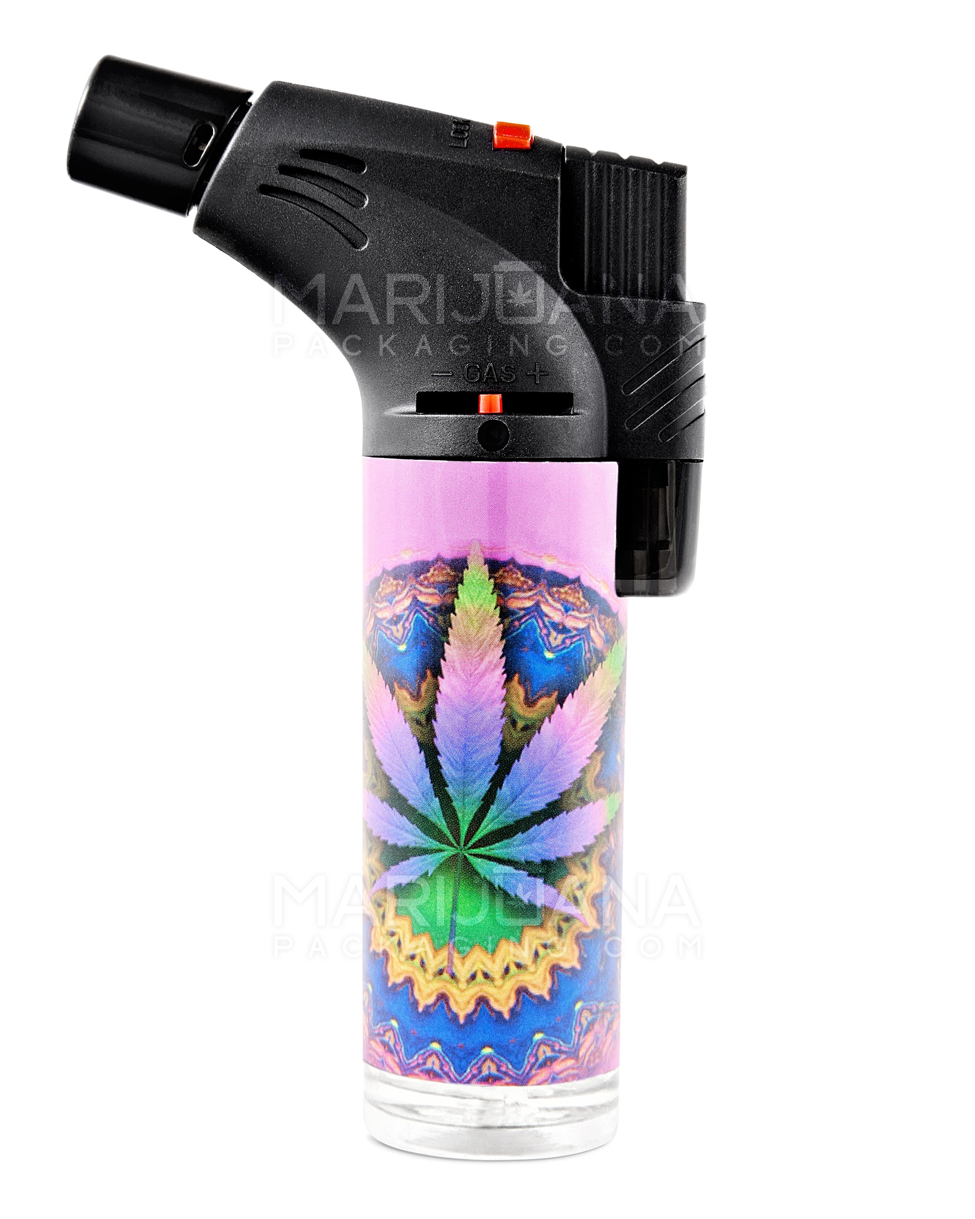 Psychedelic Design Plastic Torch w/ Safety Lock | 4.5in Tall - Butane - Assorted - 8