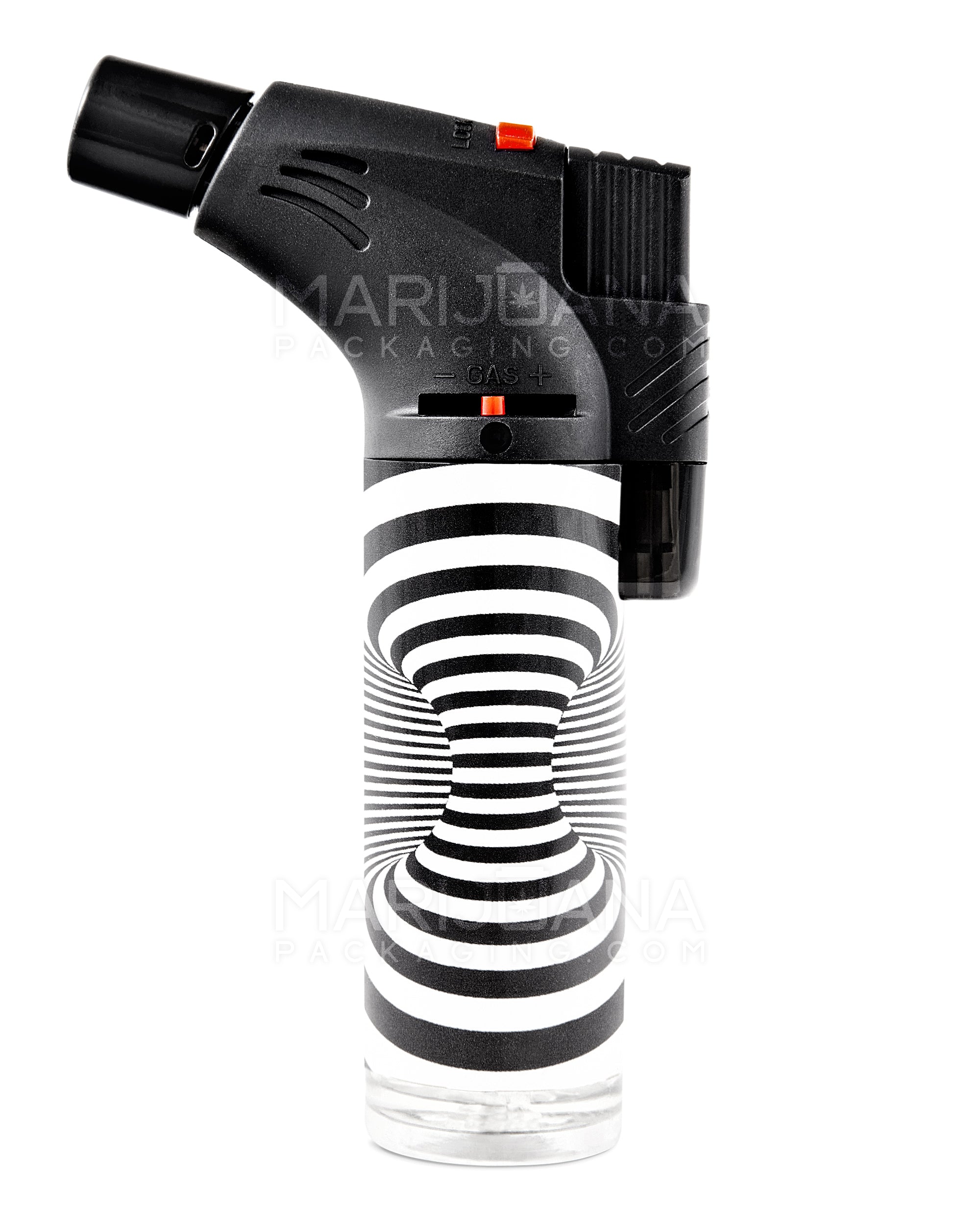 Psychedelic Design Plastic Torch w/ Safety Lock | 4.5in Tall - Butane - Assorted - 11
