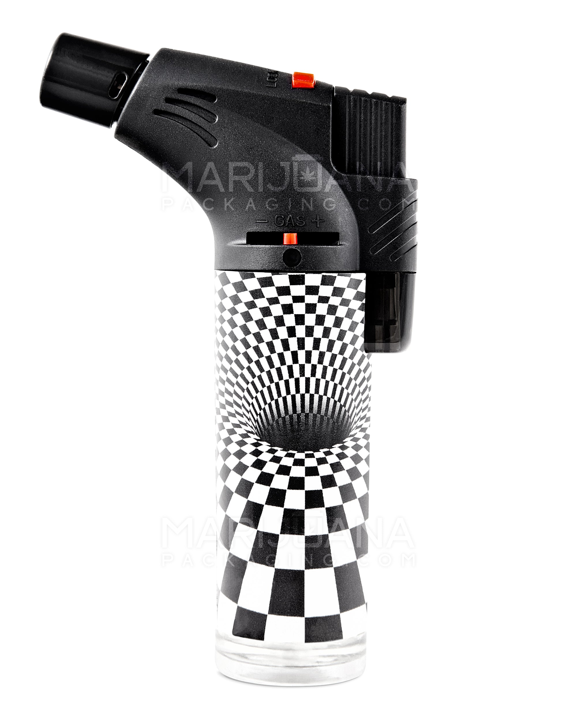 Psychedelic Design Plastic Torch w/ Safety Lock | 4.5in Tall - Butane - Assorted - 12